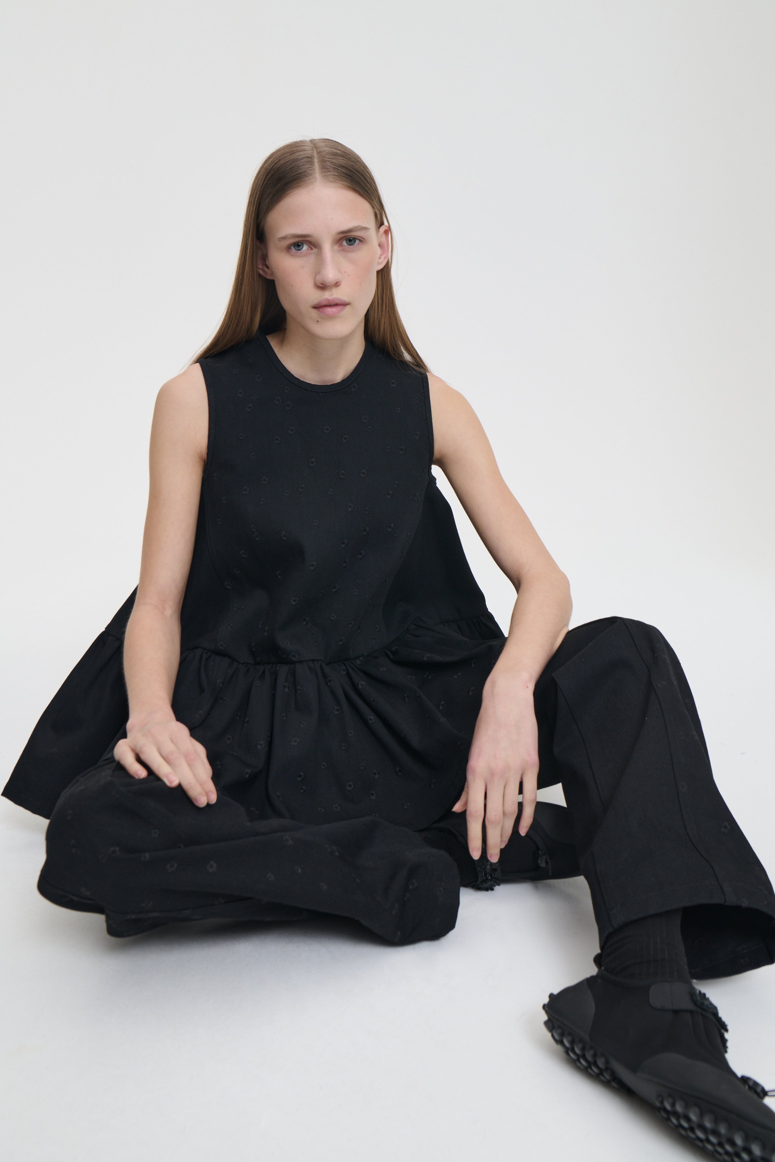 BARBARA | TOP EMBROIDERED DENIM BLACK – Cecilie Bahnsen
