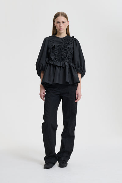 BRAN | TOP RECYCLED FAILLE BLACK – Cecilie Bahnsen