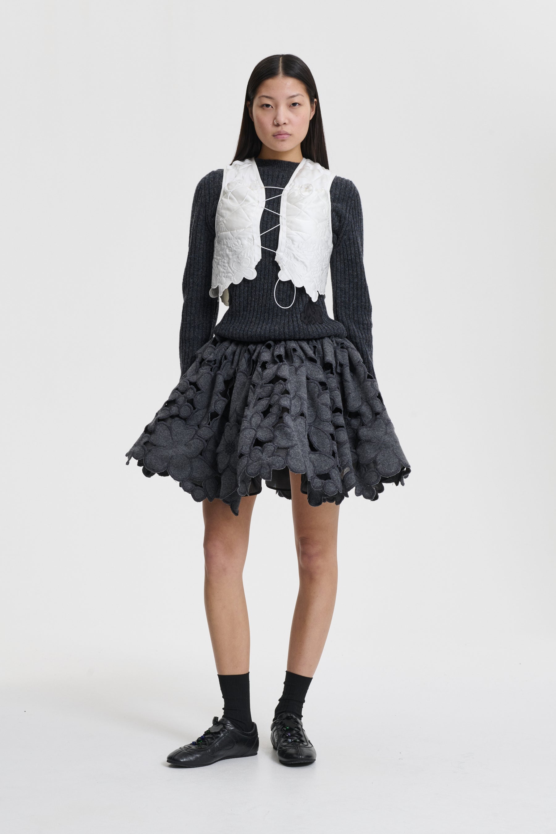 BRENO | VEST EMB SILK QUILT SNOW WHITE