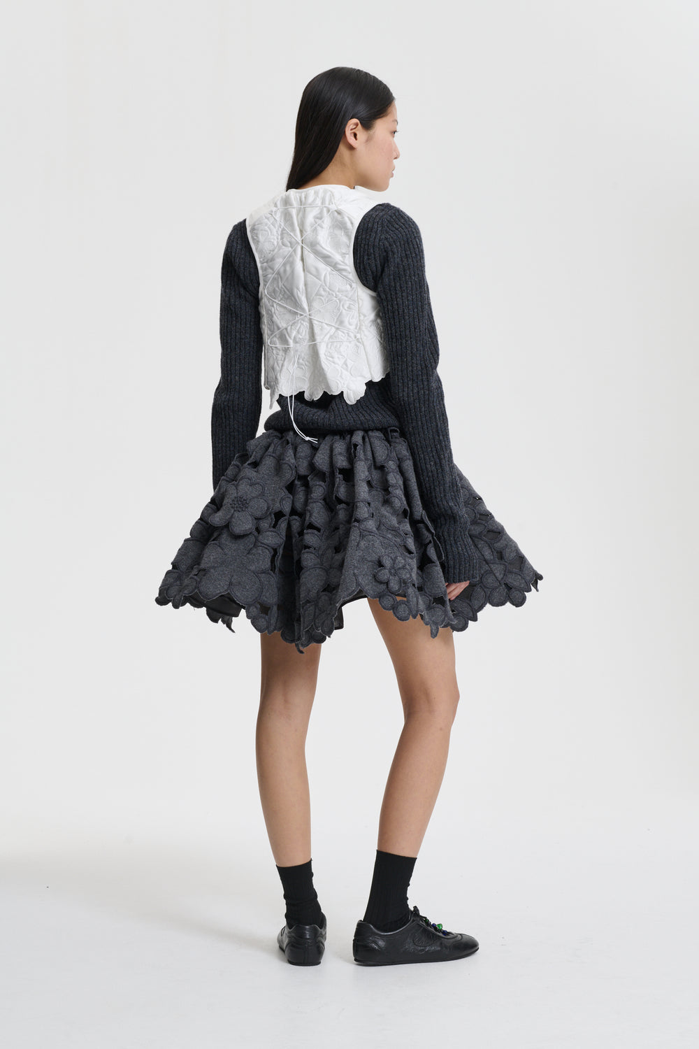 BRENO | VEST EMB SILK QUILT SNOW WHITE