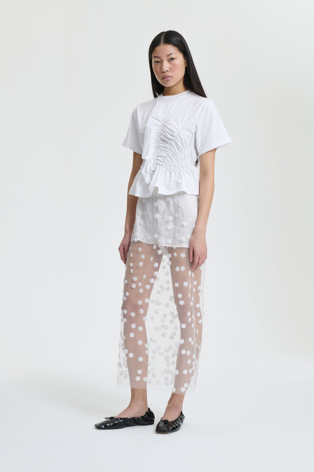 GUS | SKIRT SEQUIN BLOSSOM TULLE WHITE