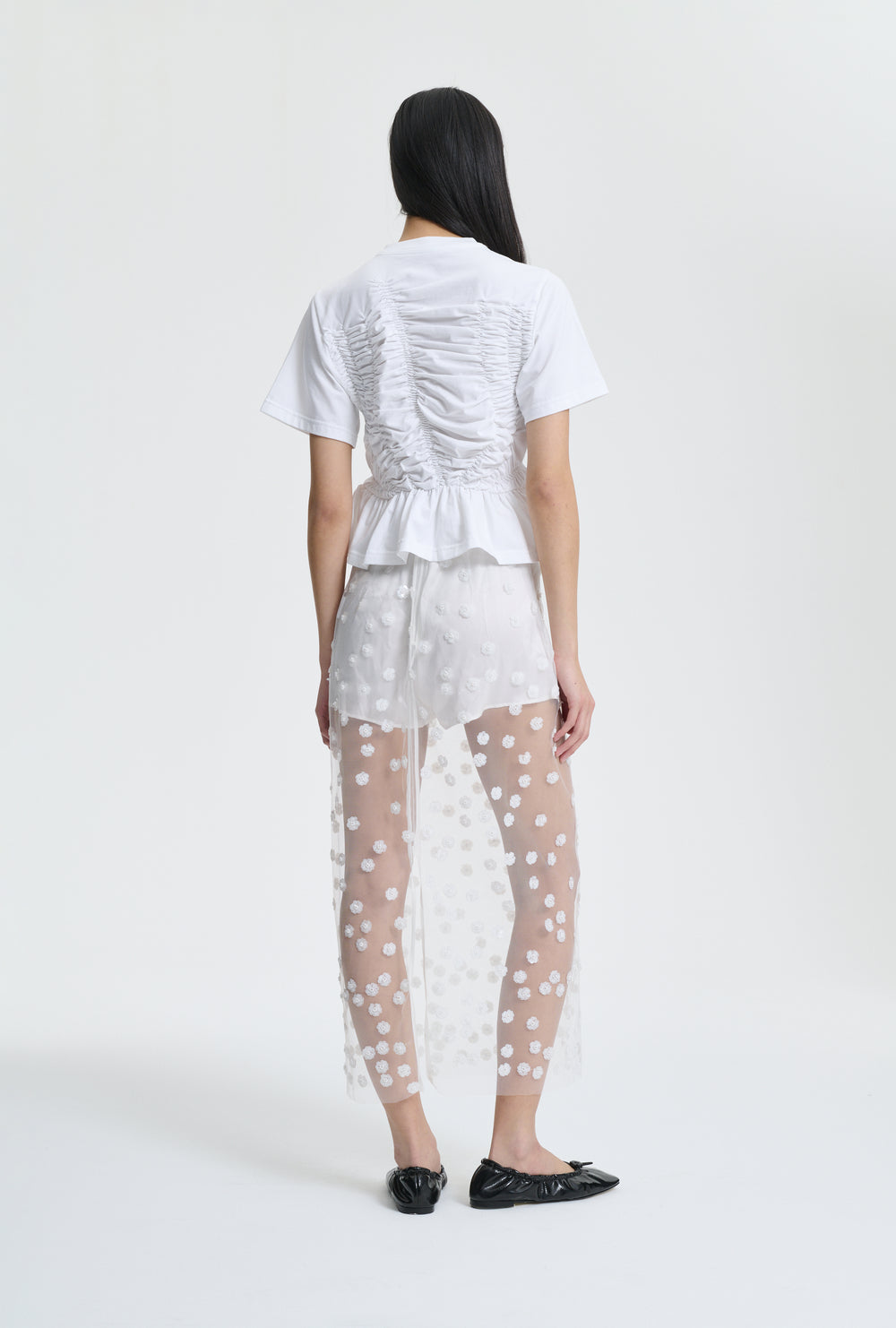 GUS | SKIRT SEQUIN BLOSSOM TULLE WHITE