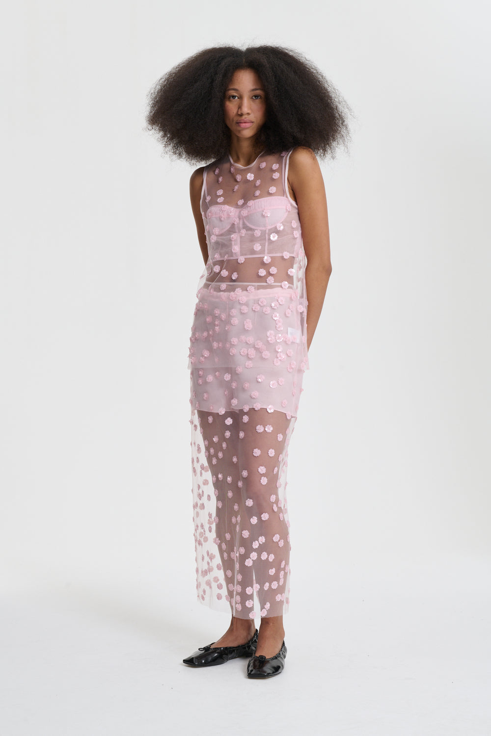 GUS | SKIRT SEQUIN BLOSSOM TULLE BLUSH PINK