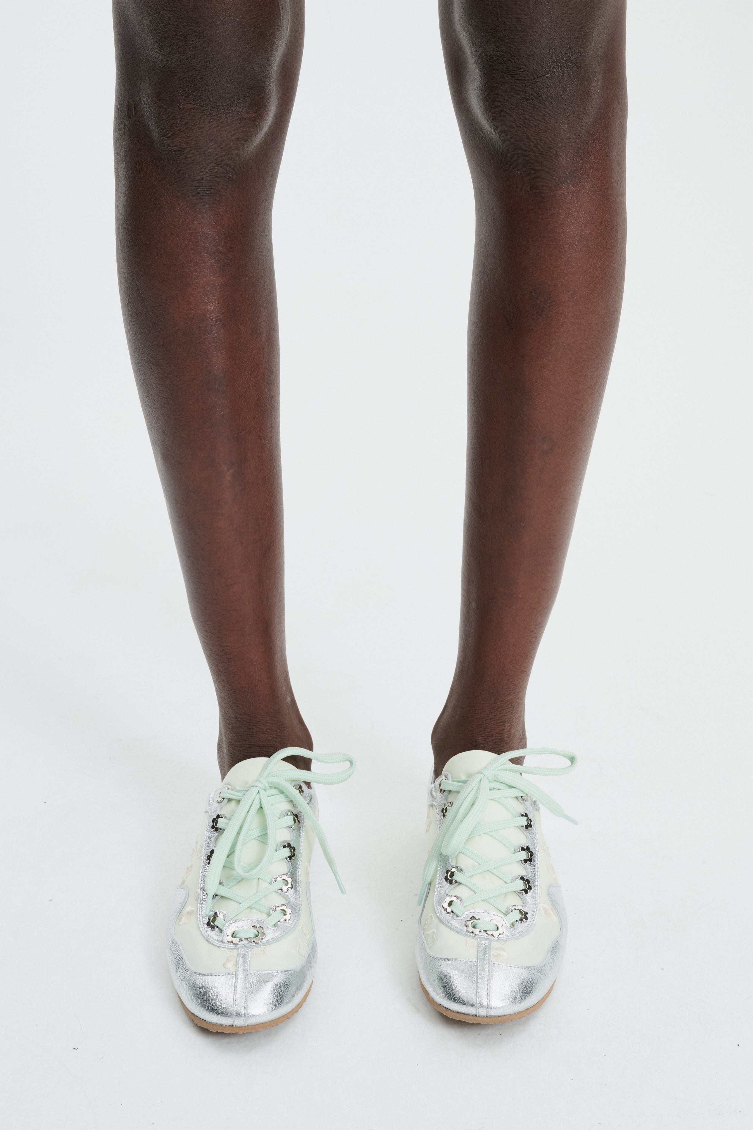 CBBLAISE | SOFT SNEAKERS LEATHER/NYLON SILVER/MINT