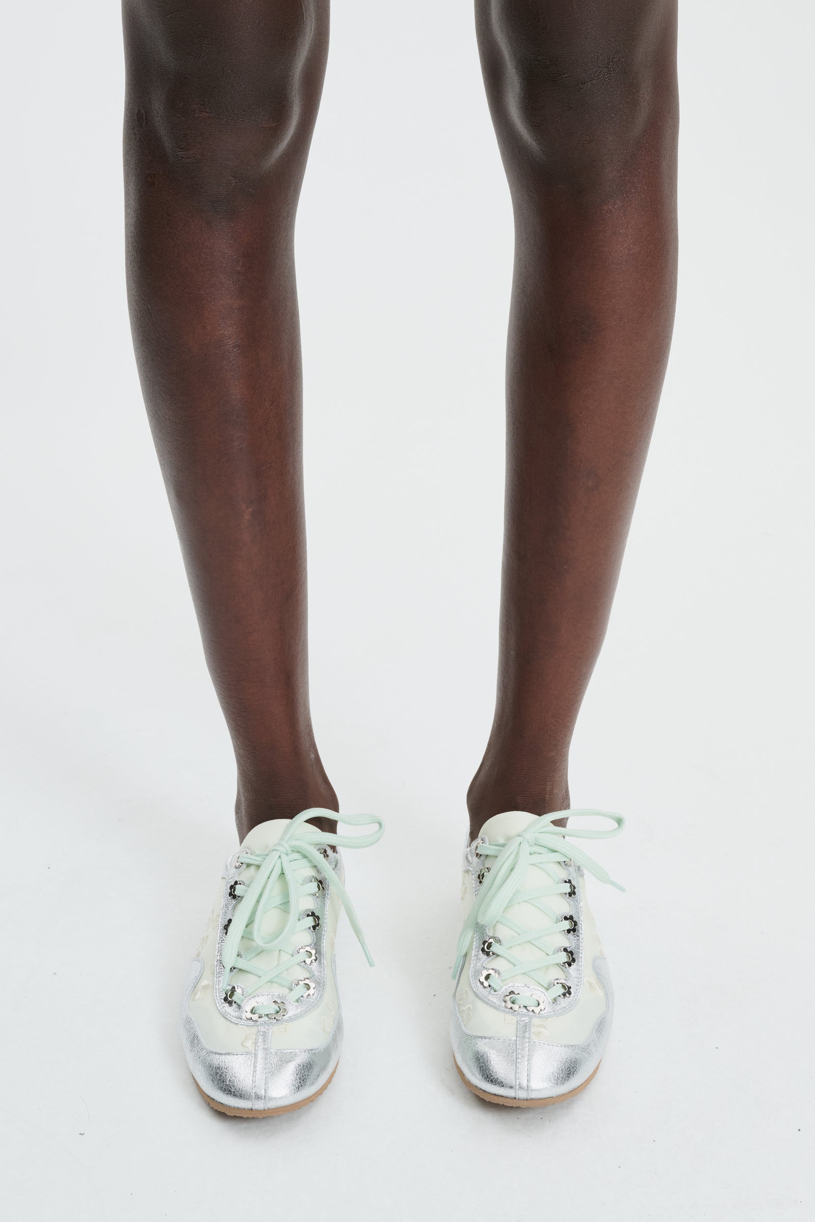 CBBLAISE | SOFT SNEAKERS LEATHER/NYLON SILVER/MINT