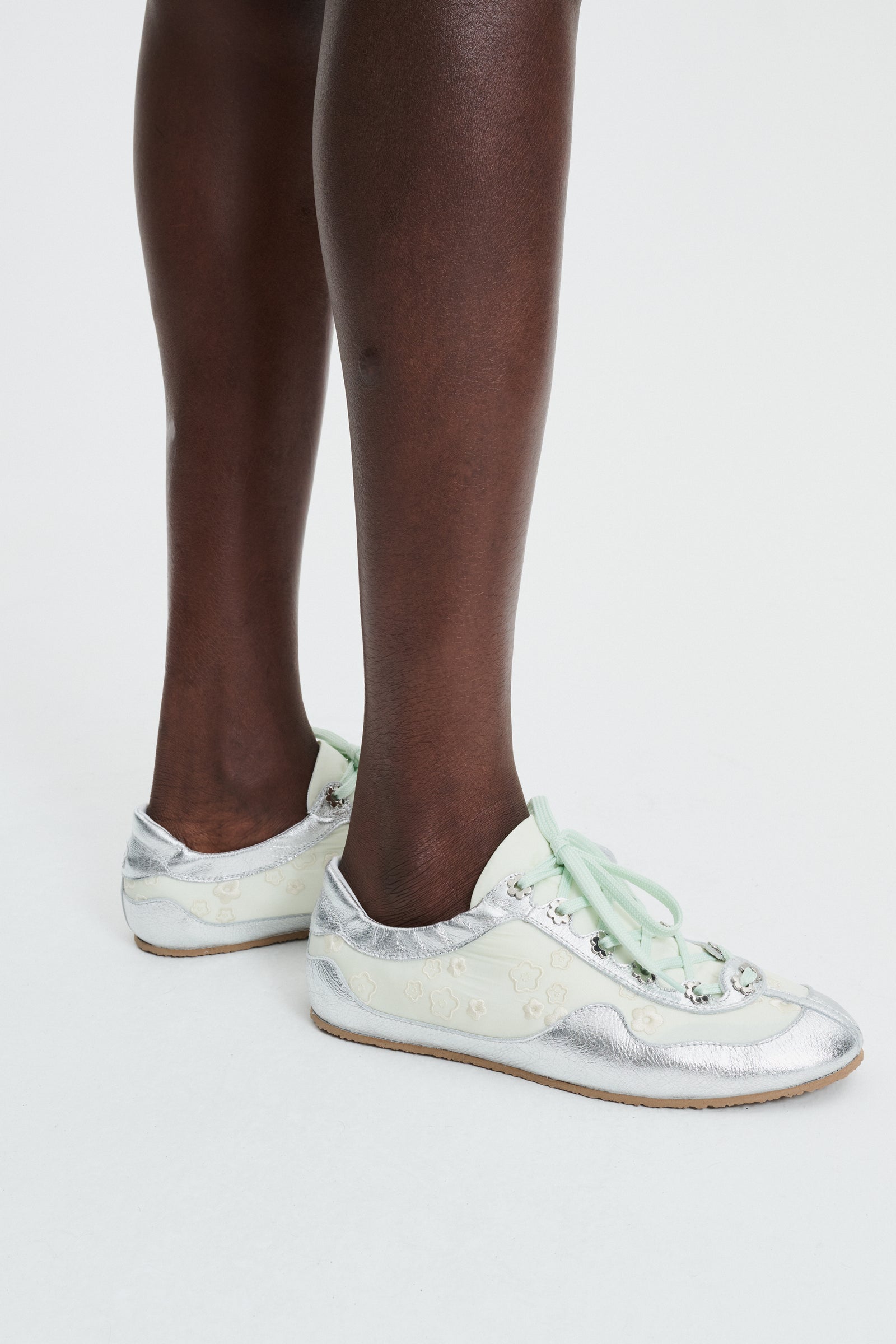 CBBLAISE | SOFT SNEAKERS LEATHER/NYLON SILVER/MINT