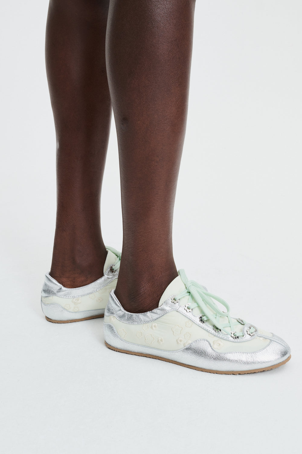 CBBLAISE | SOFT SNEAKERS LEATHER/NYLON SILVER/MINT