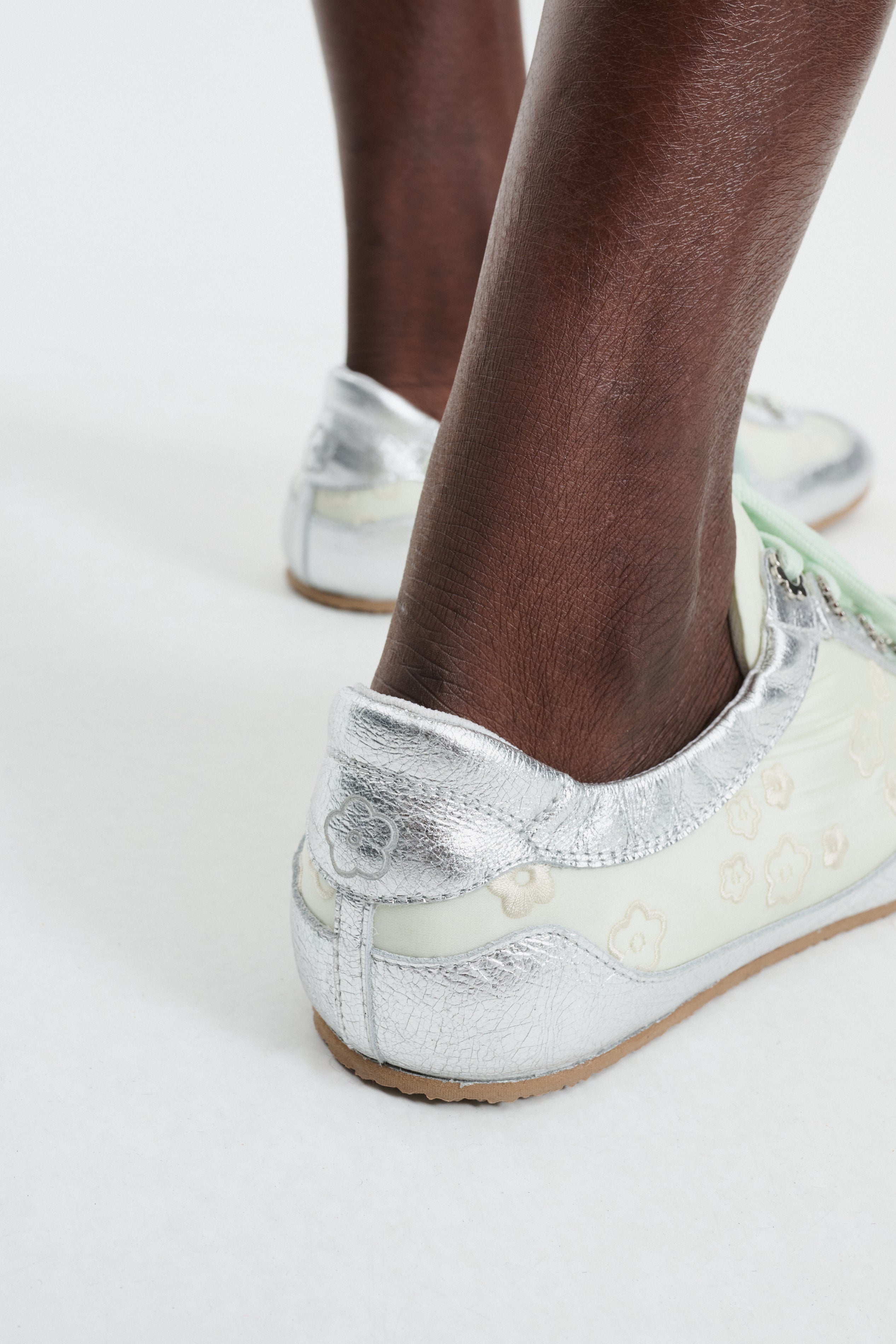 CBBLAISE | SOFT SNEAKERS LEATHER/NYLON SILVER/MINT