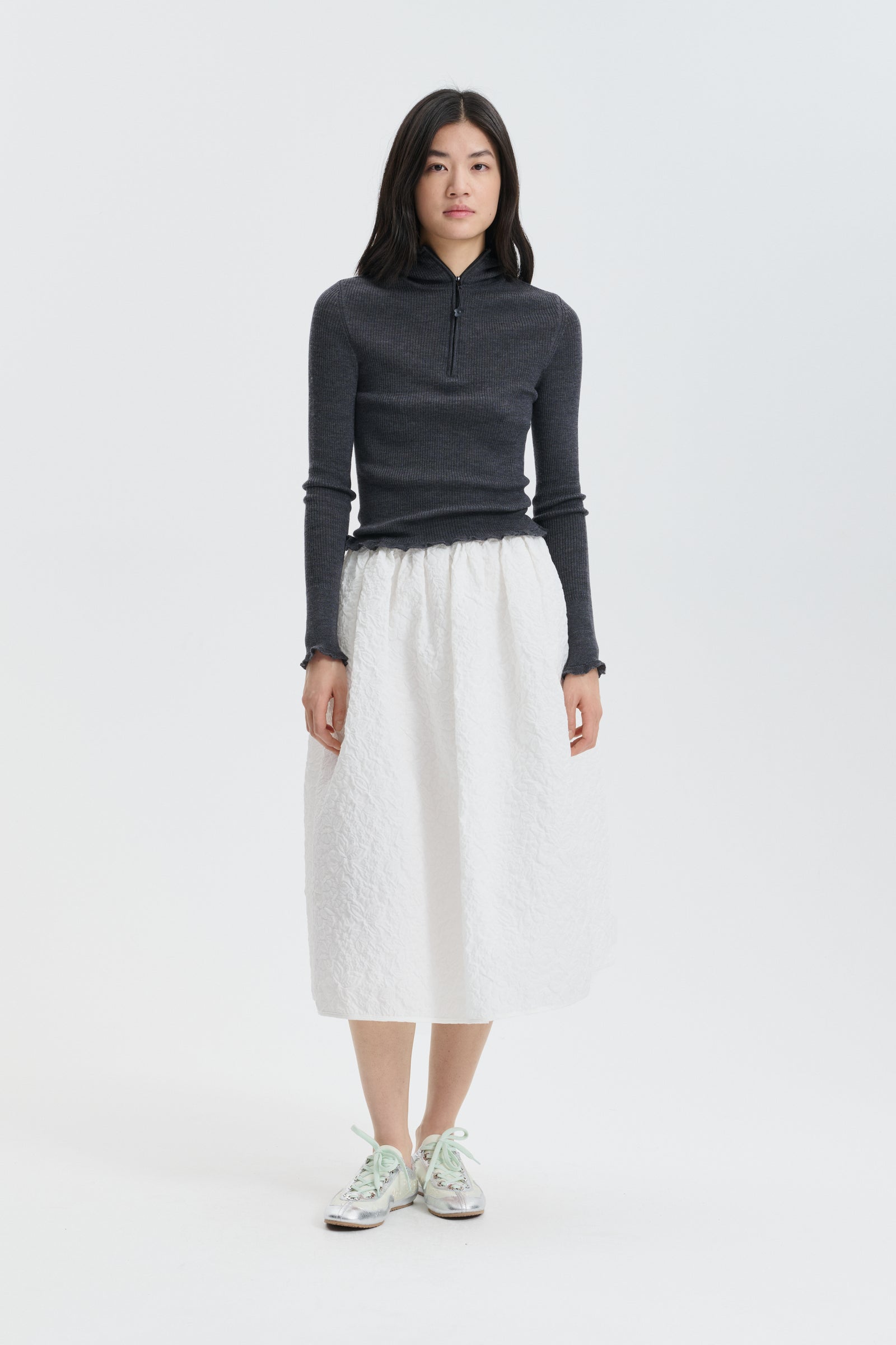 CBBELMA | HOODIE FINE MERINO GREY MELANGE