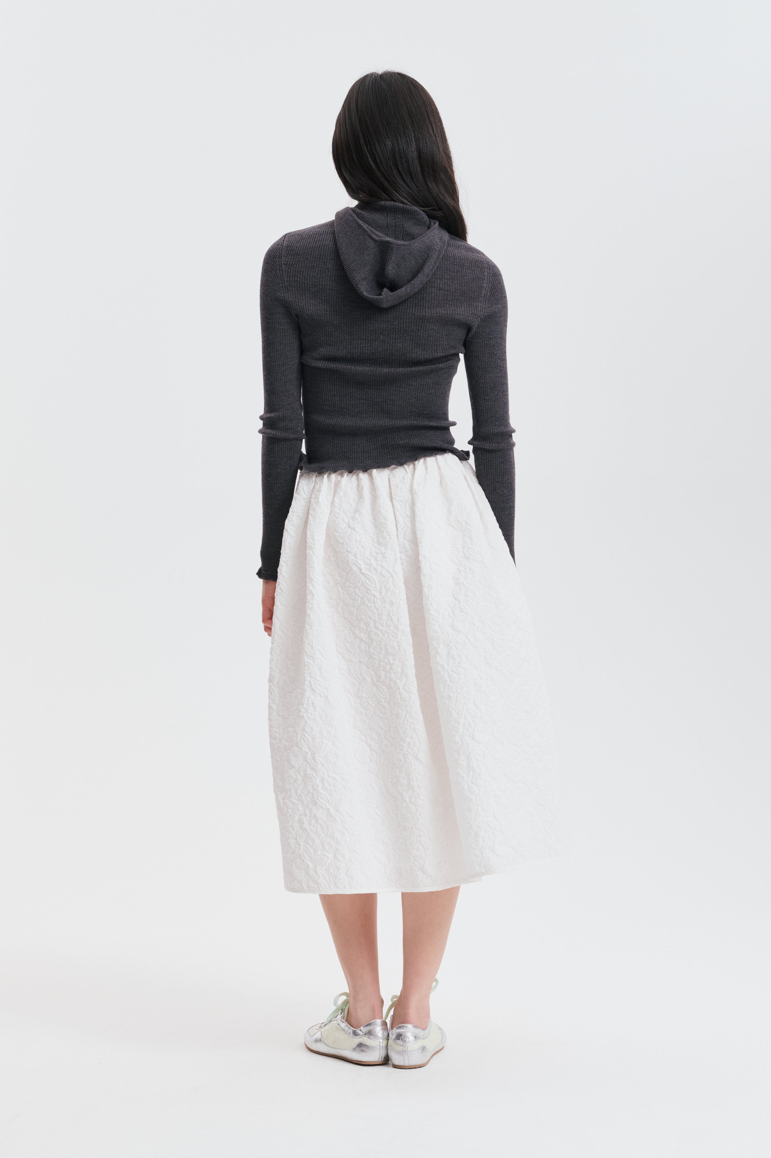 CBBELMA | HOODIE FINE MERINO GREY MELANGE
