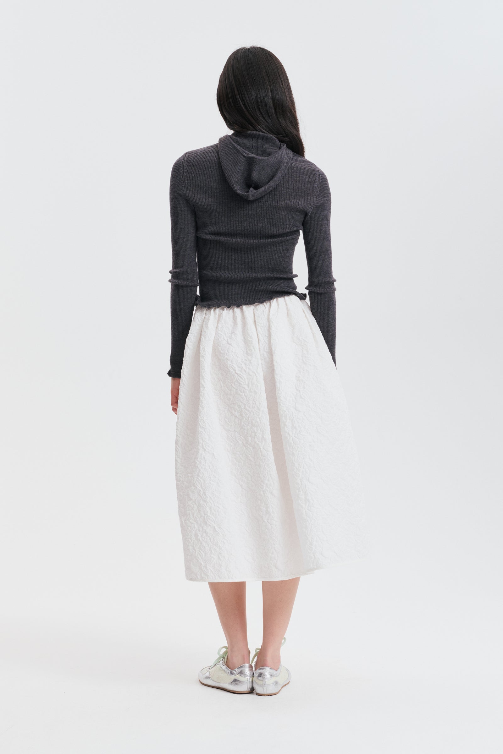 CBBELMA | HOODIE FINE MERINO GREY MELANGE