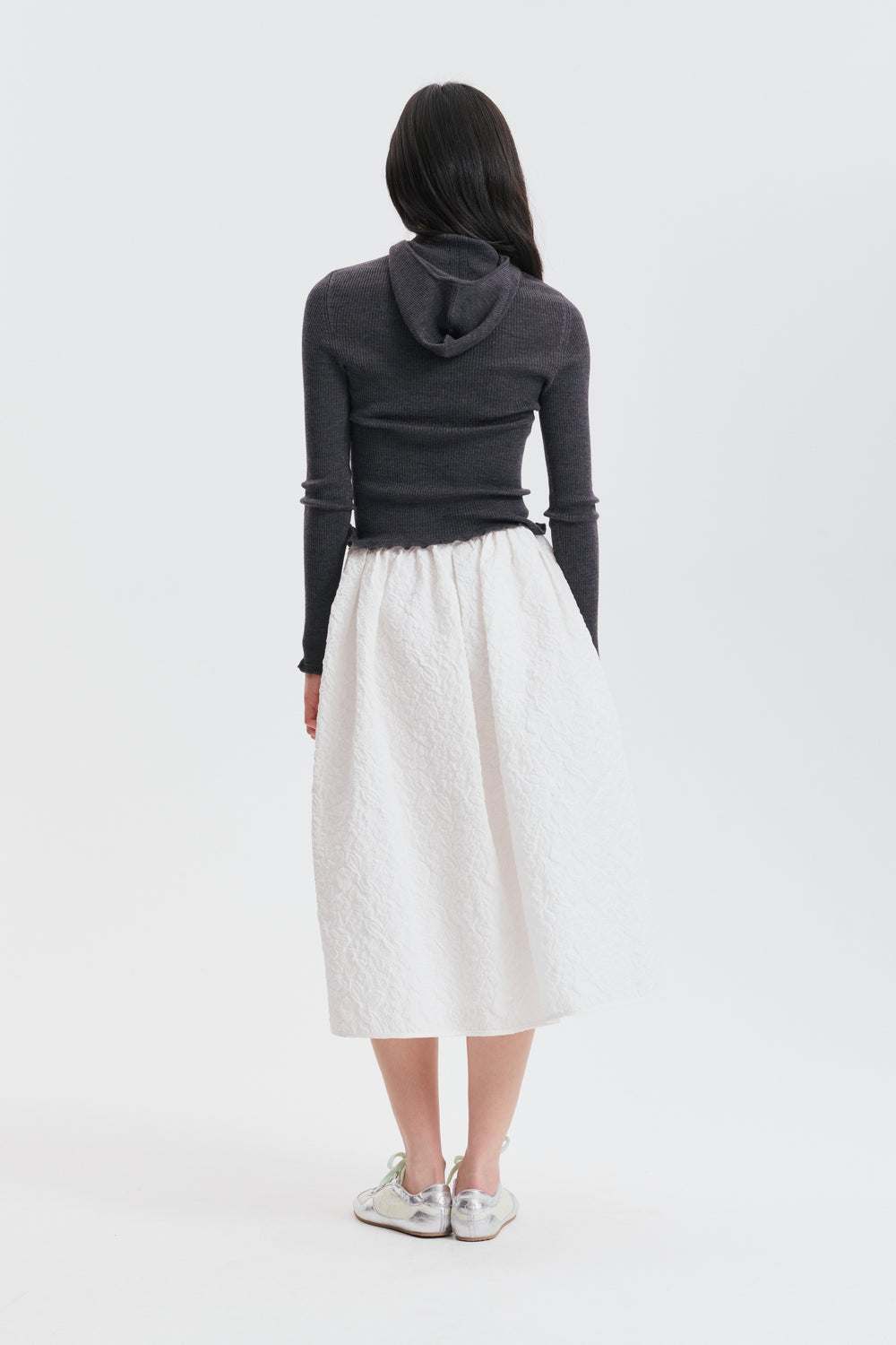 CBBELMA | HOODIE FINE MERINO GREY MELANGE