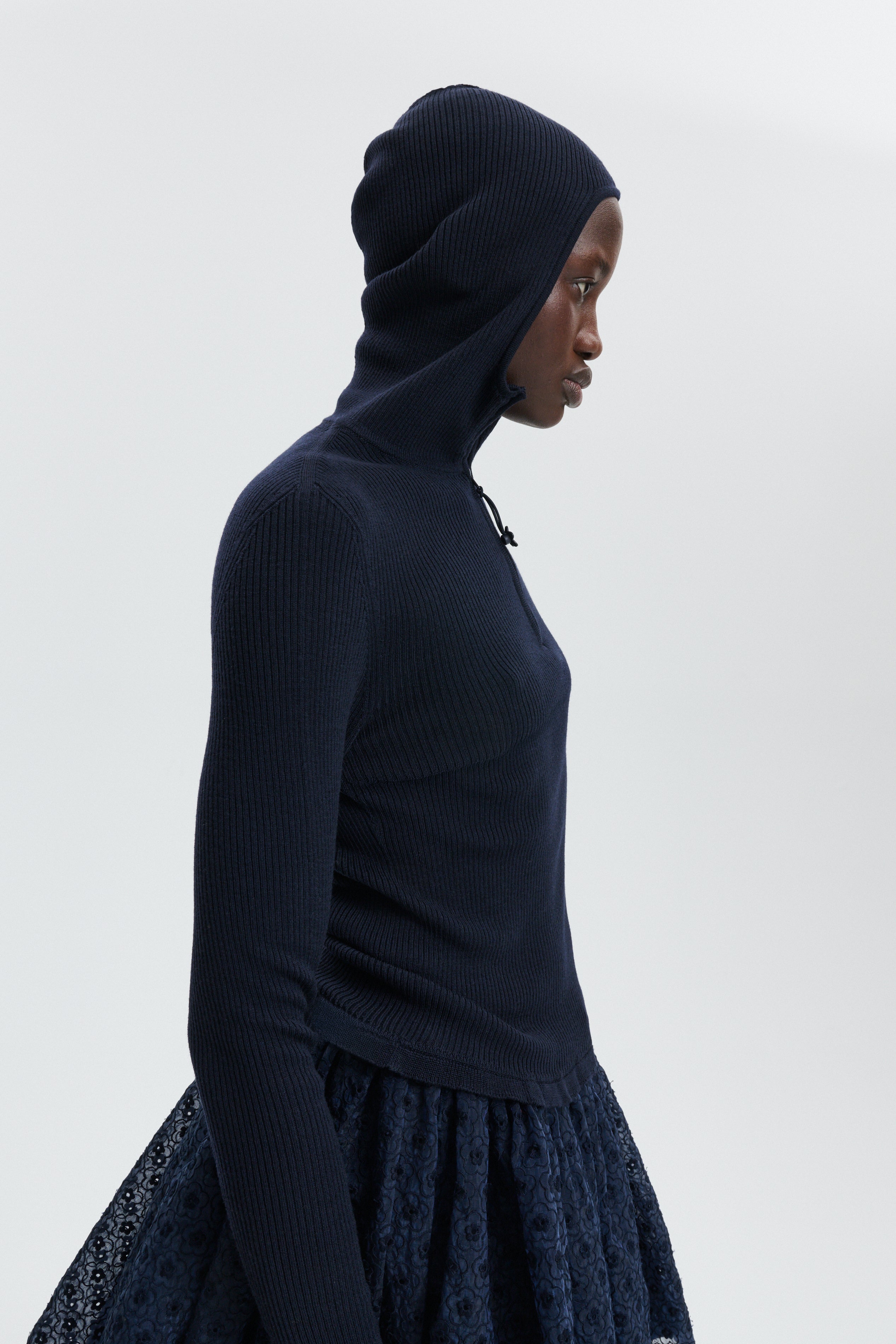 CBBELMA | HOODIE FINE MERINO NAVY