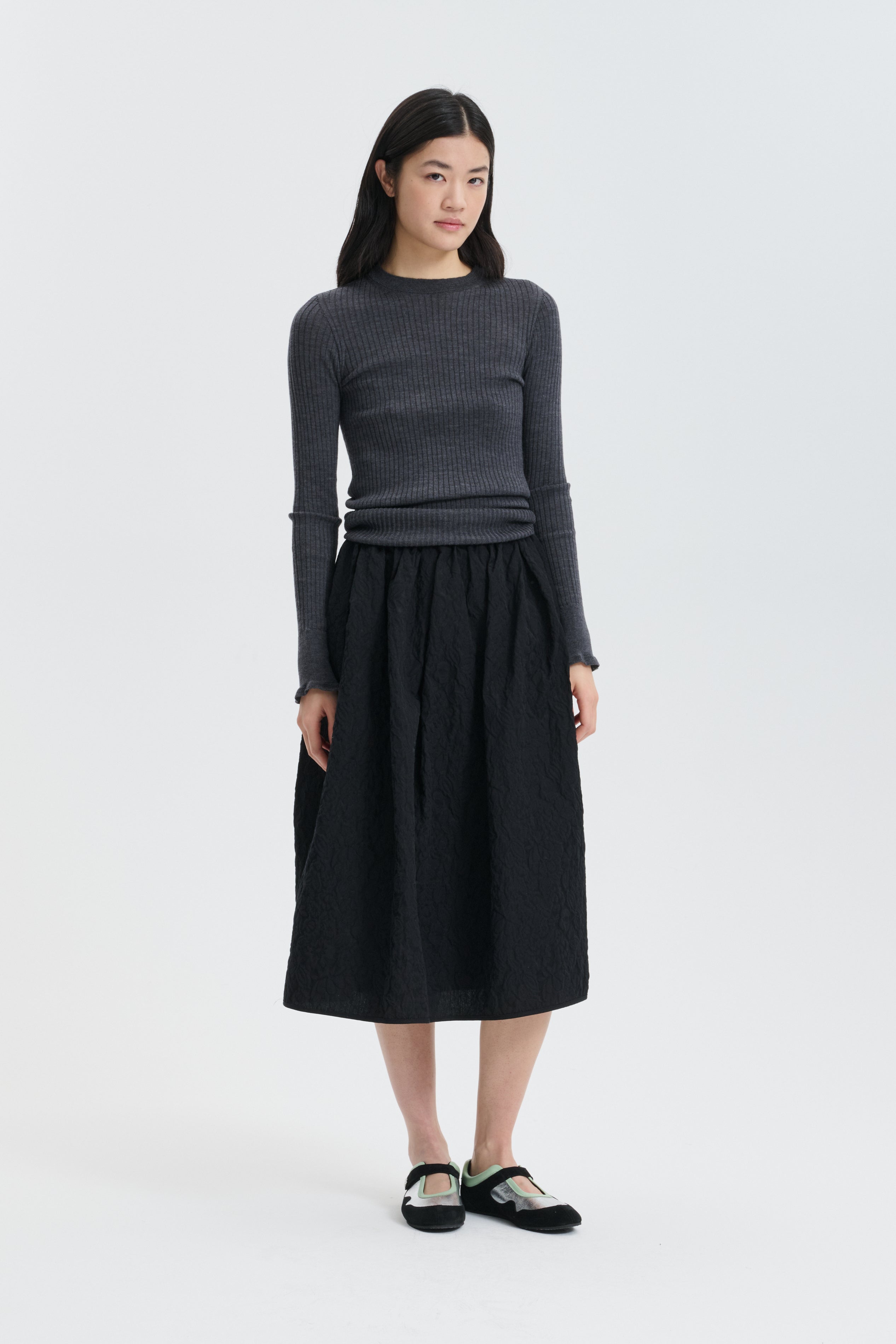 CBFLORINE | TOP FINE MERINO GREY MELANGE