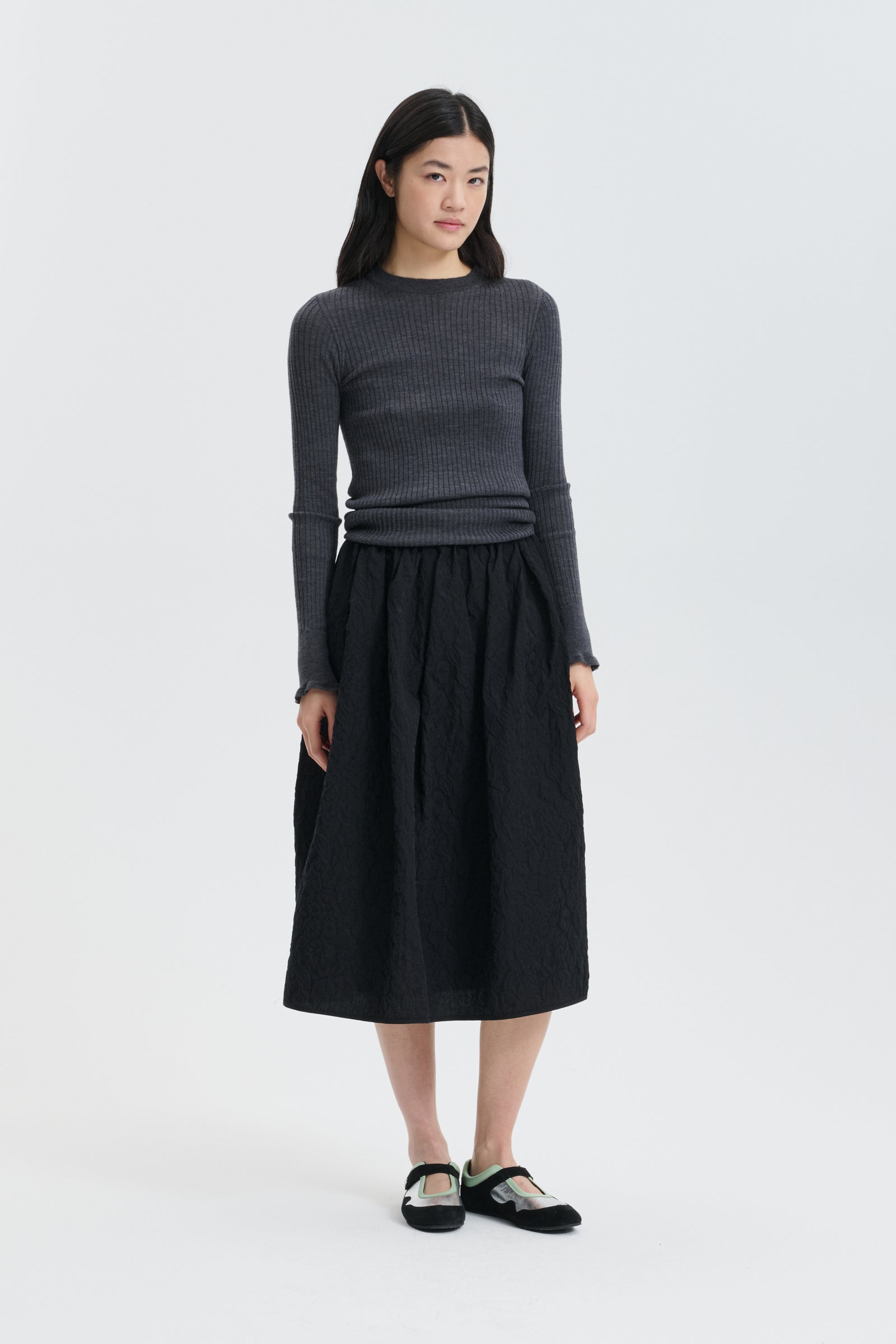 CBFLORINE | TOP FINE MERINO GREY MELANGE
