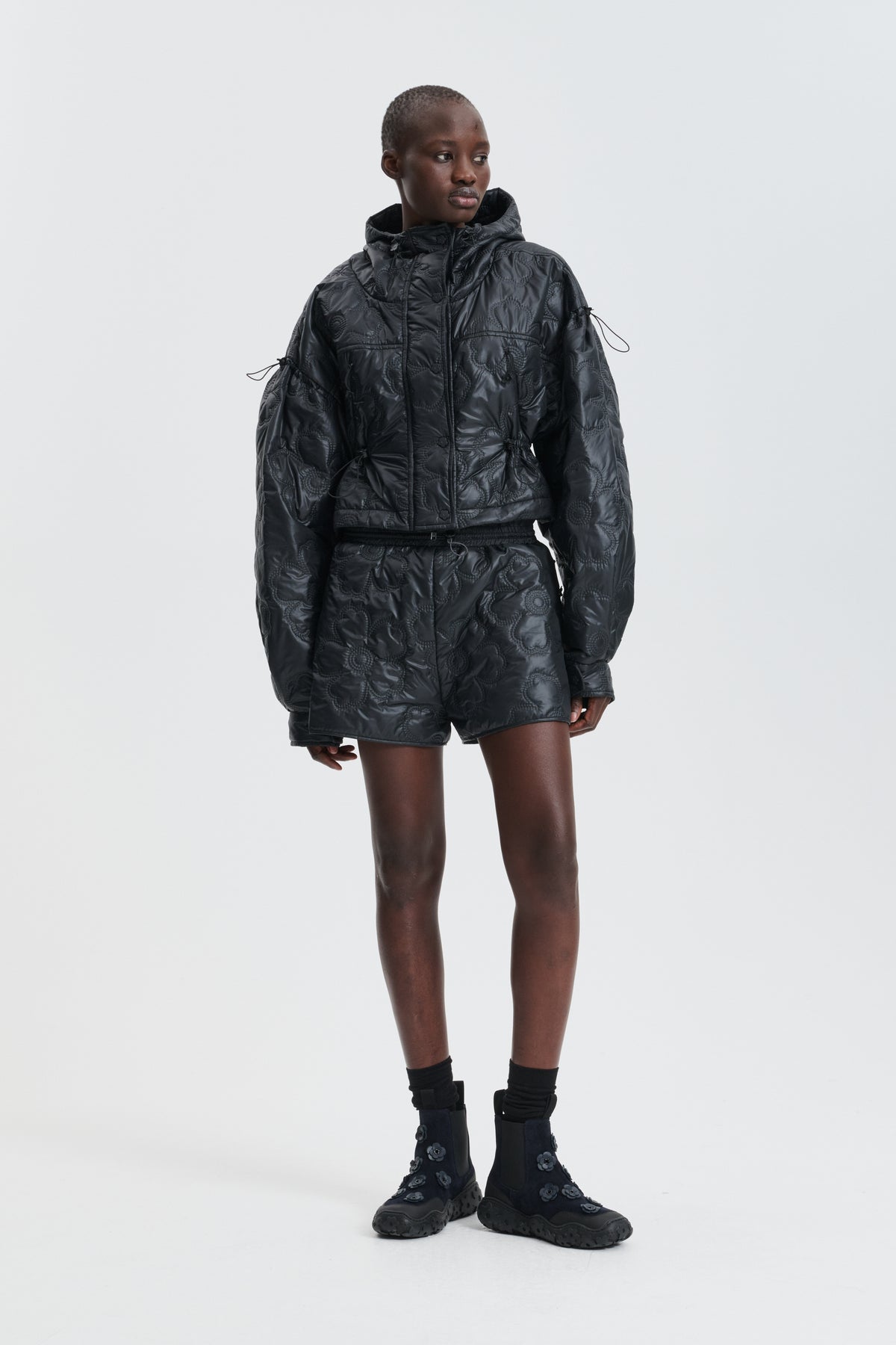 CBFLAVO | JACKET FLORAL EMBOSSMENT BLACK