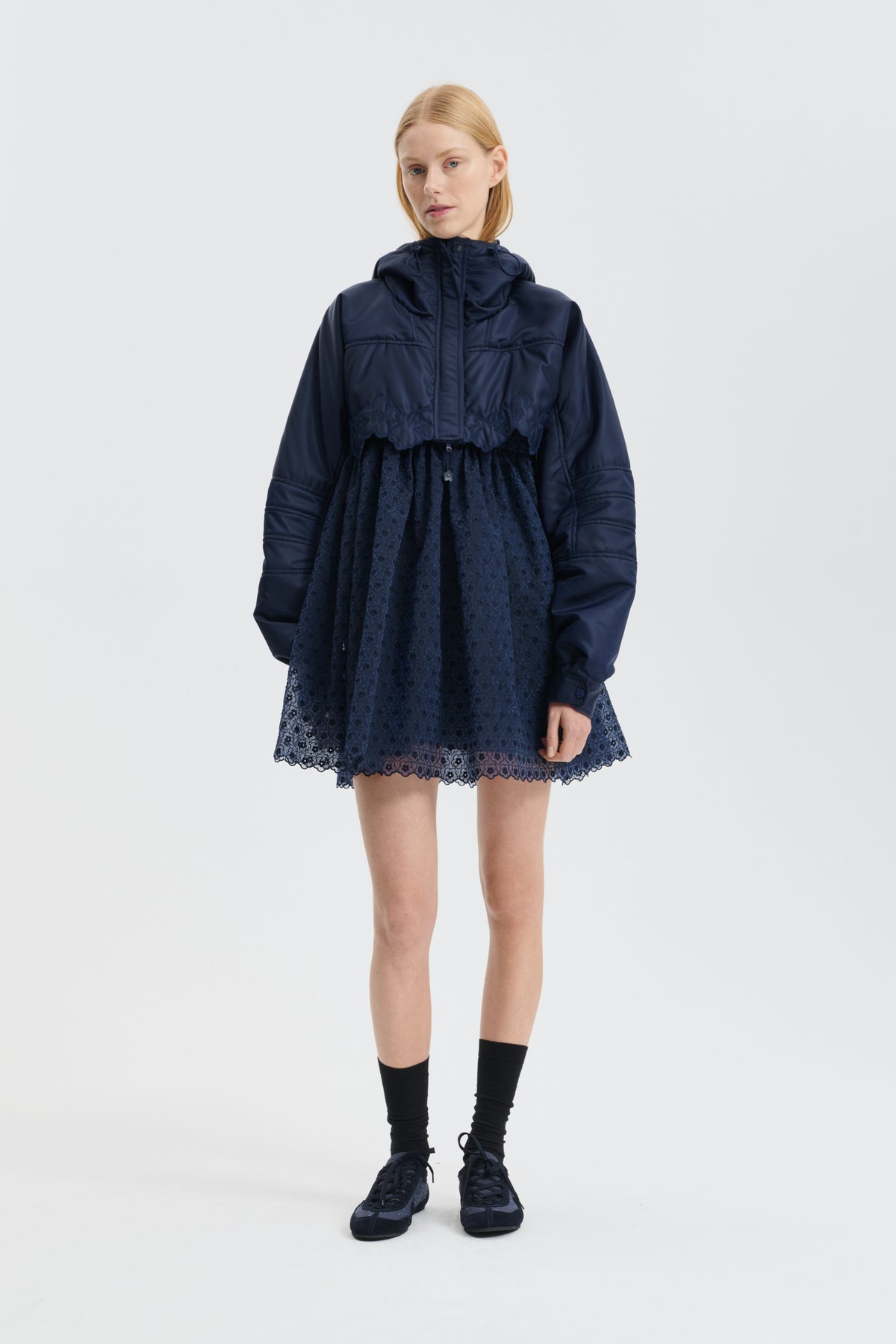 CBFINNUR | JACKET EMB TECHNICAL NYLON NAVY