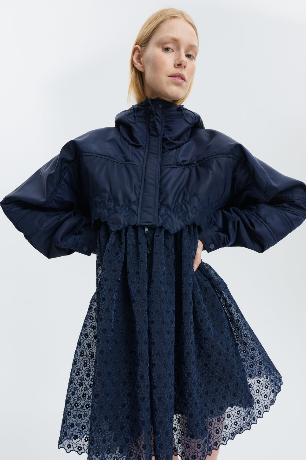 CBFINNUR | JACKET EMB TECHNICAL NYLON NAVY