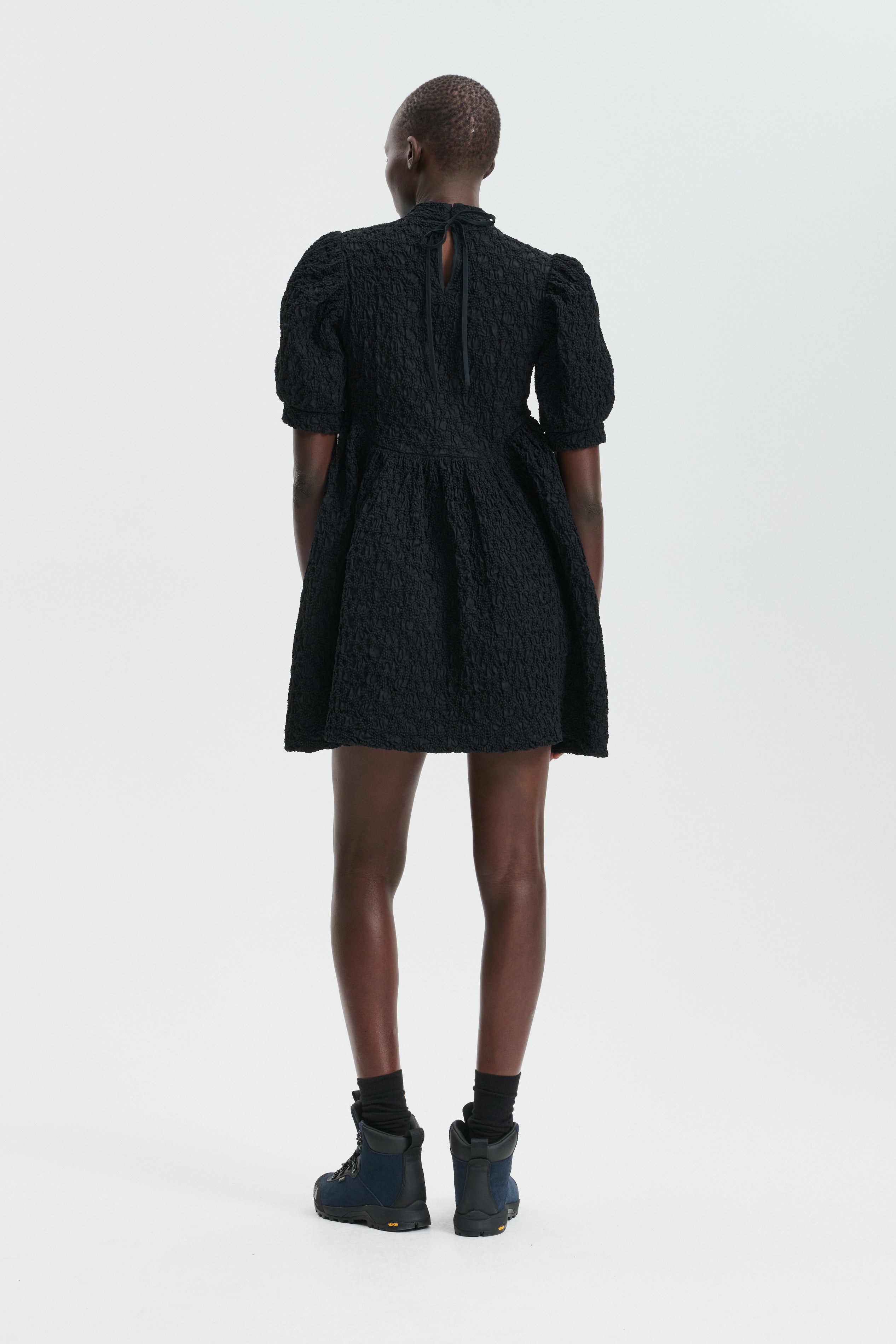 CBDUMAS | DRESS FLEUR COTTON SMOCK BLACK