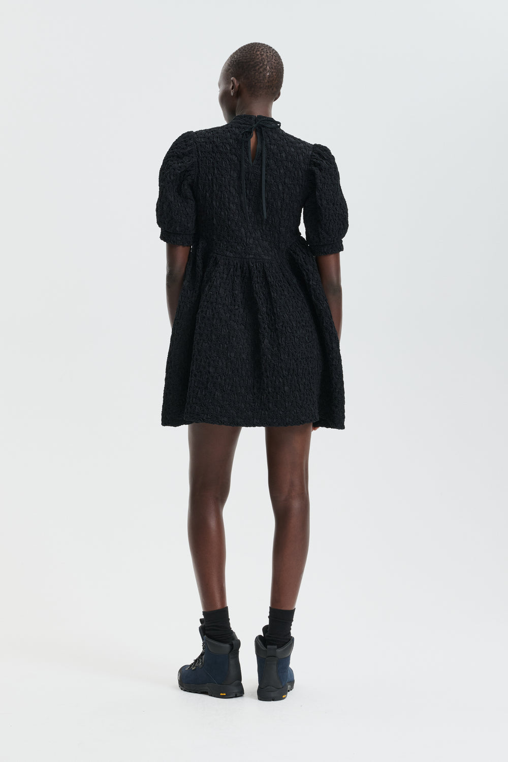 CBDUMAS | DRESS FLEUR COTTON SMOCK BLACK
