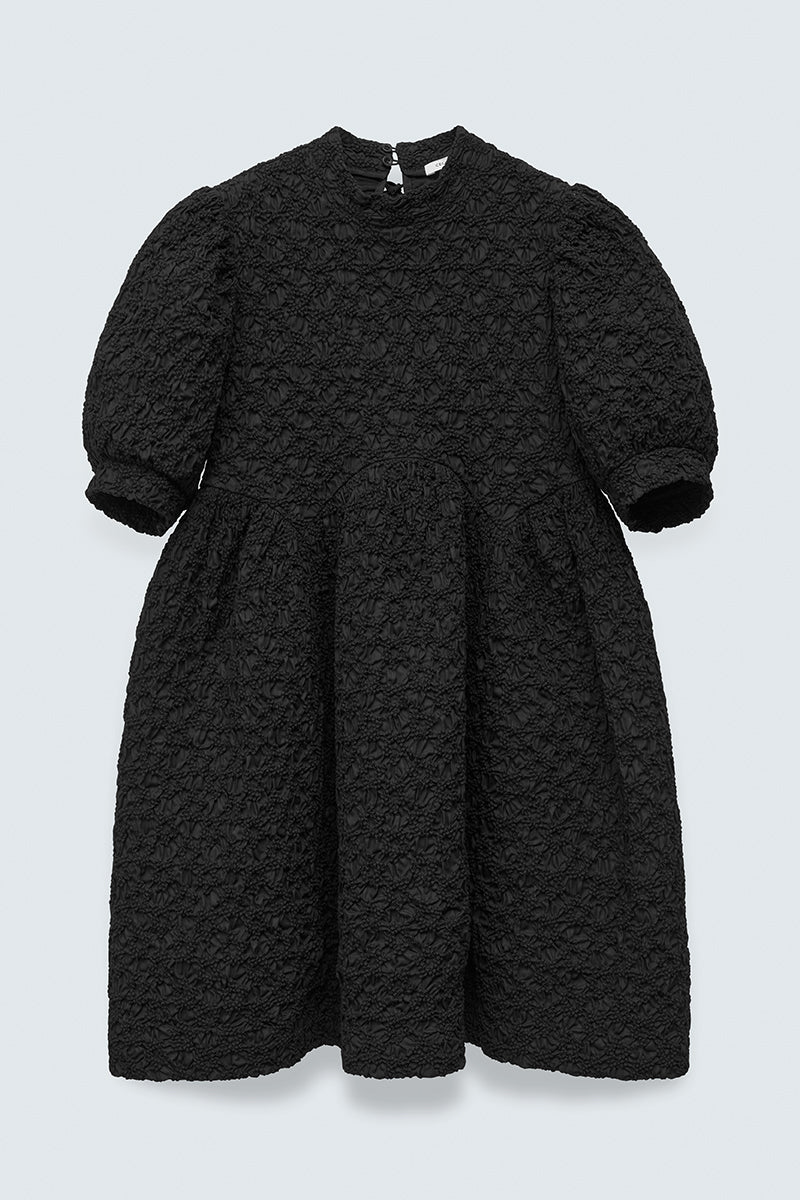 CBDUMAS | DRESS FLEUR COTTON SMOCK BLACK