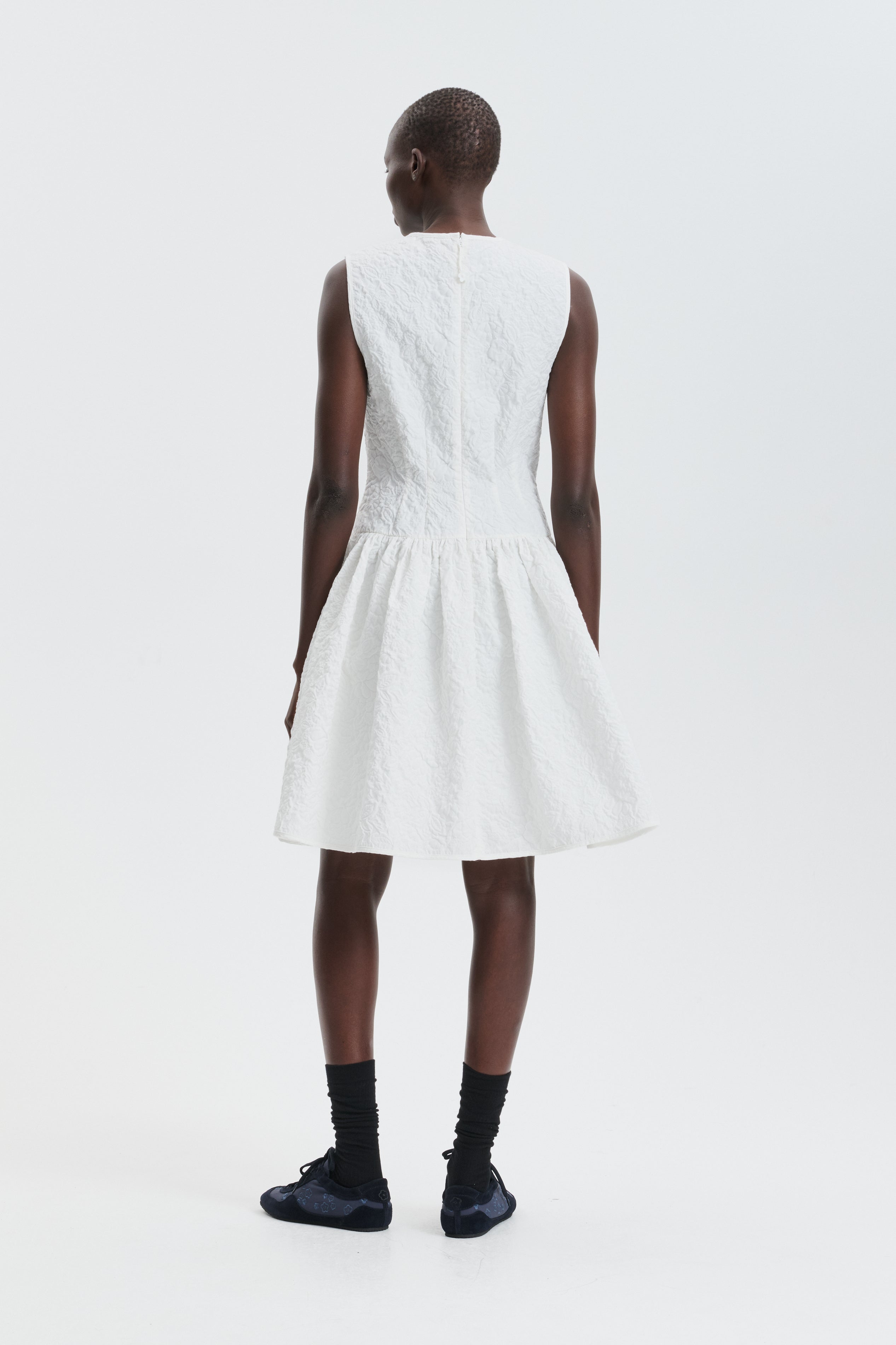 CBFLODIE | DRESS FLORATINI MATELASSÉ WHITE
