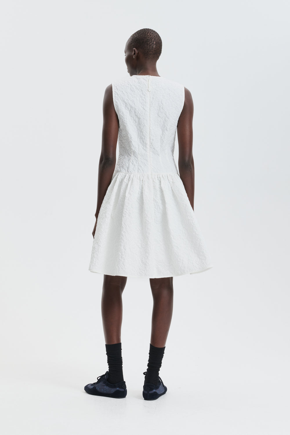 CBFLODIE | DRESS FLORATINI MATELASSÉ WHITE