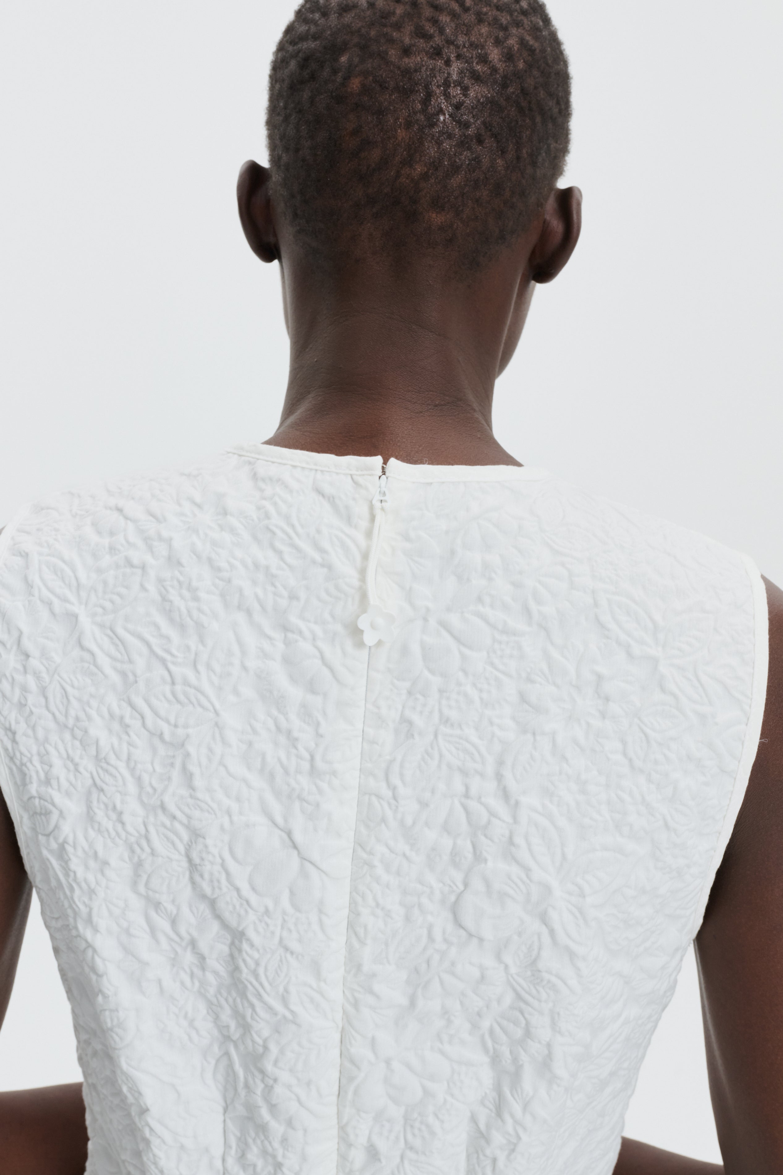 CBFLODIE | DRESS FLORATINI MATELASSÉ WHITE
