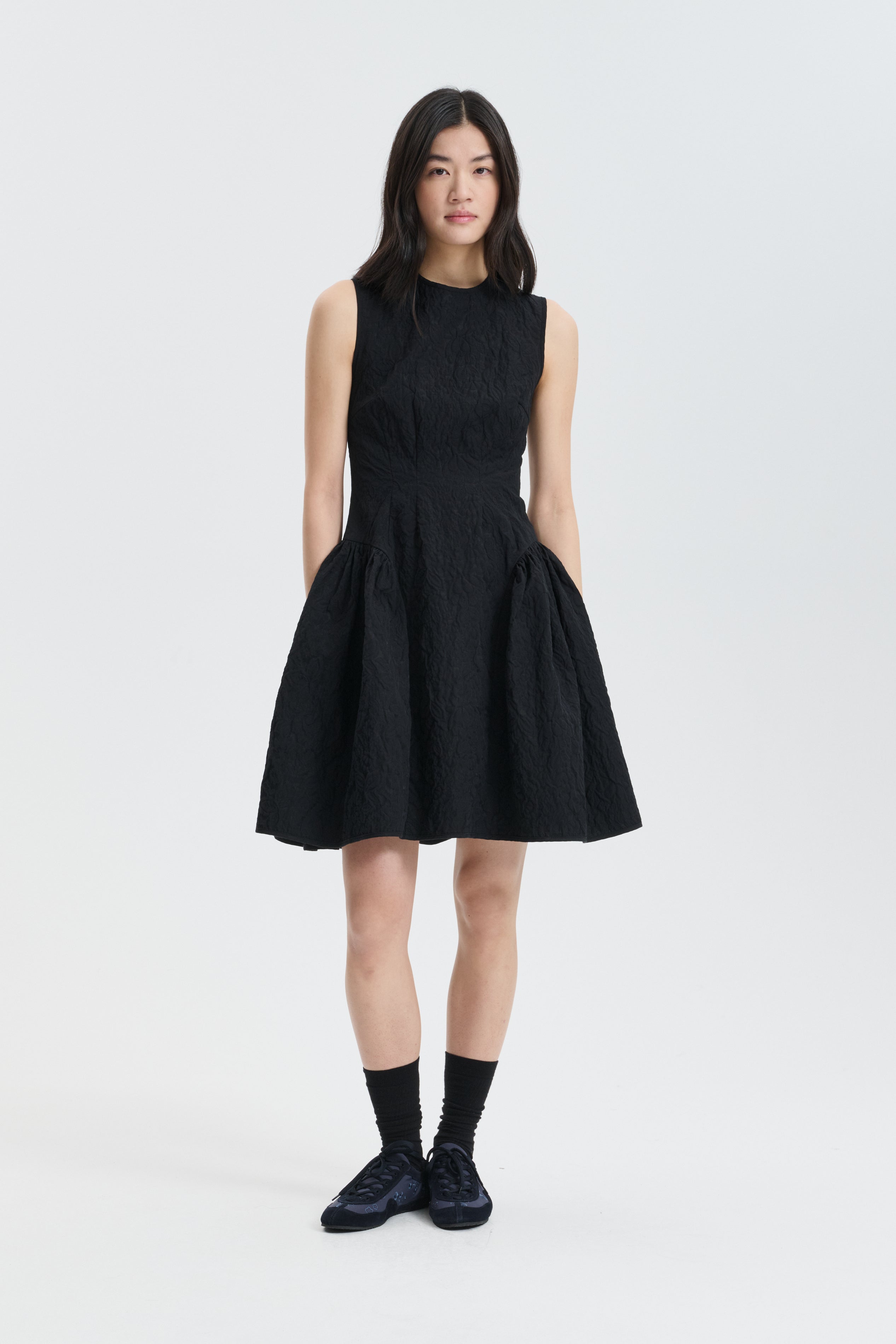 CBFLODIE | DRESS FLORATINI MATELASSÉ BLACK