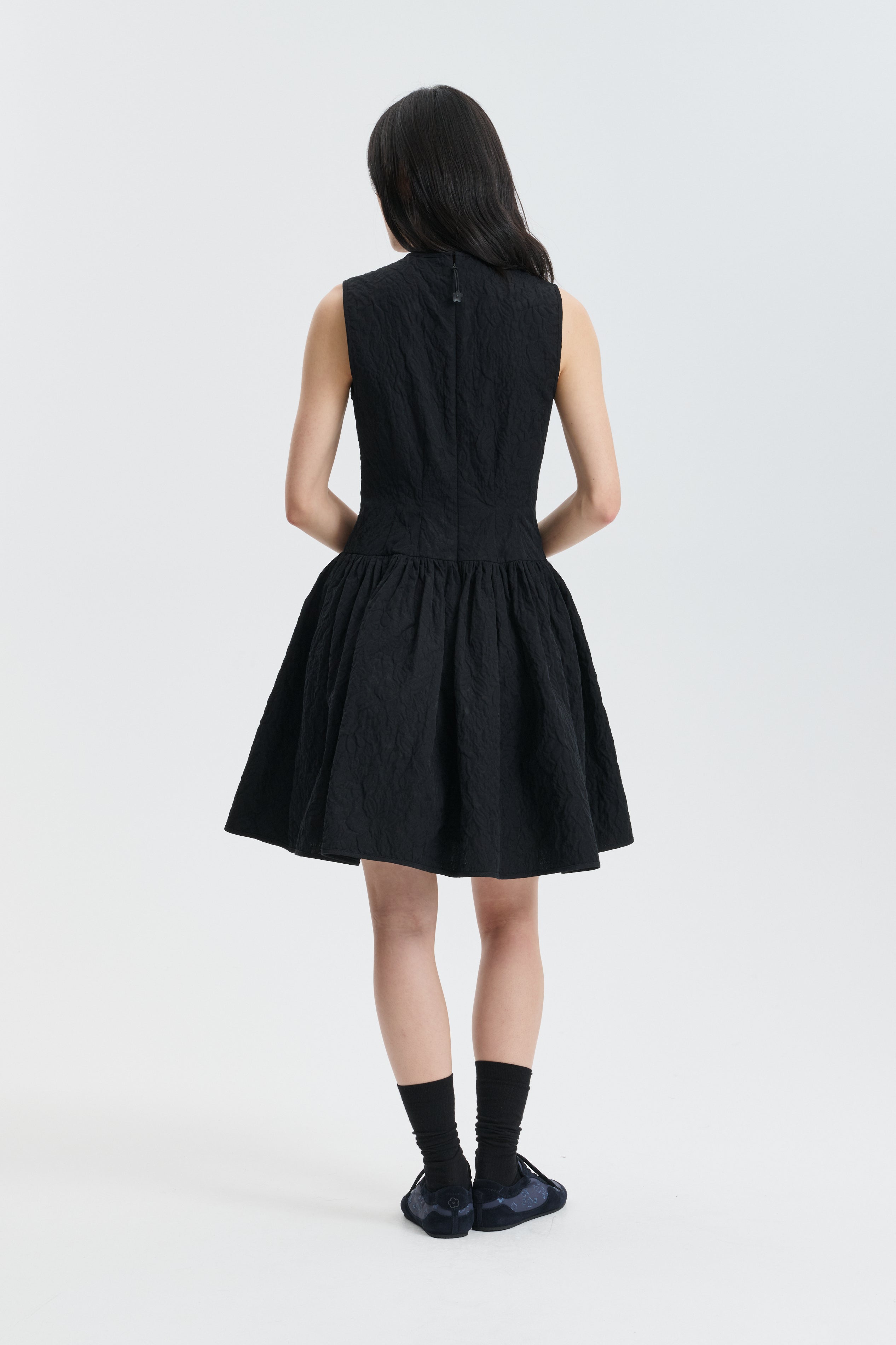 CBFLODIE | DRESS FLORATINI MATELASSÉ BLACK