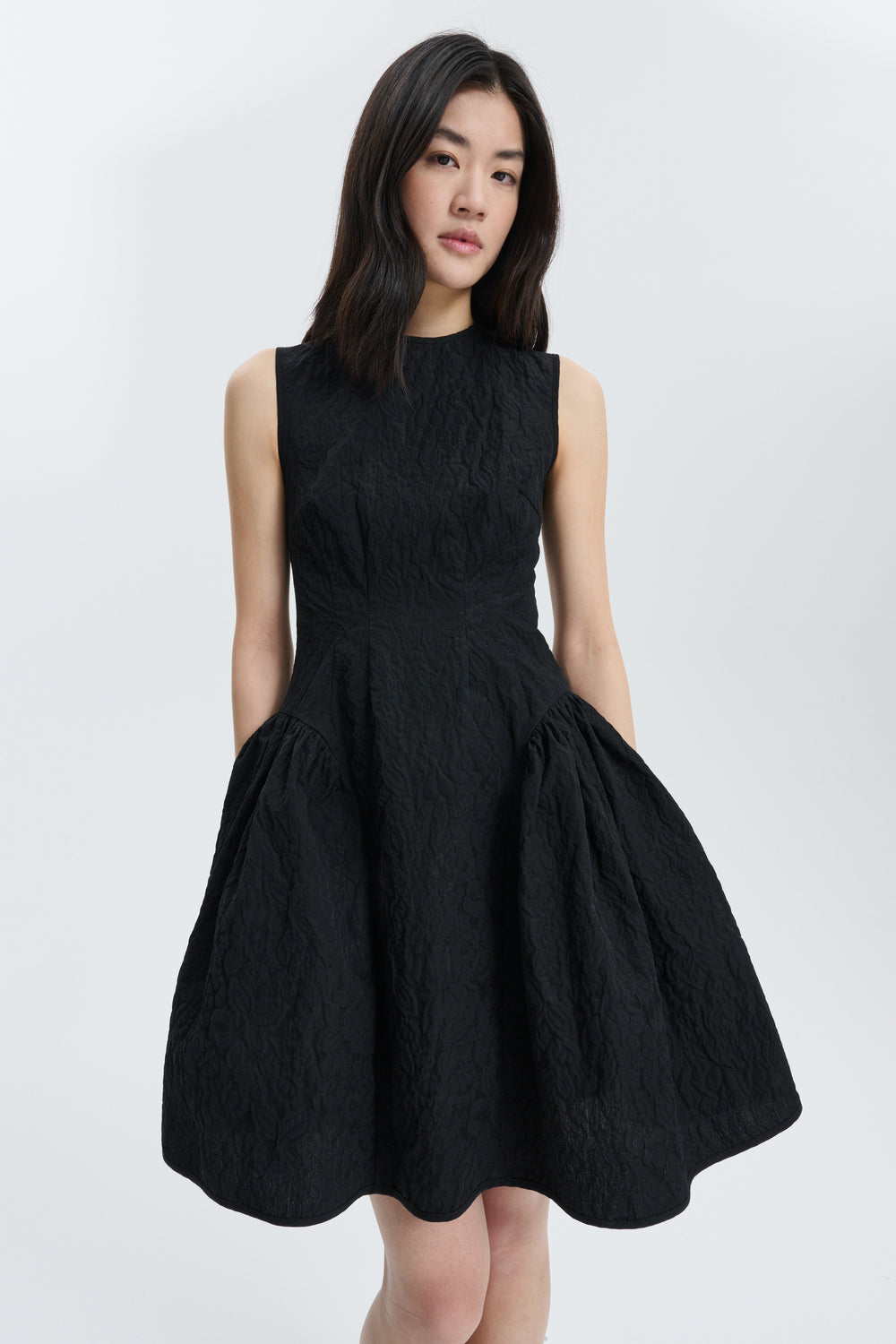 CBFLODIE | DRESS FLORATINI MATELASSÉ BLACK
