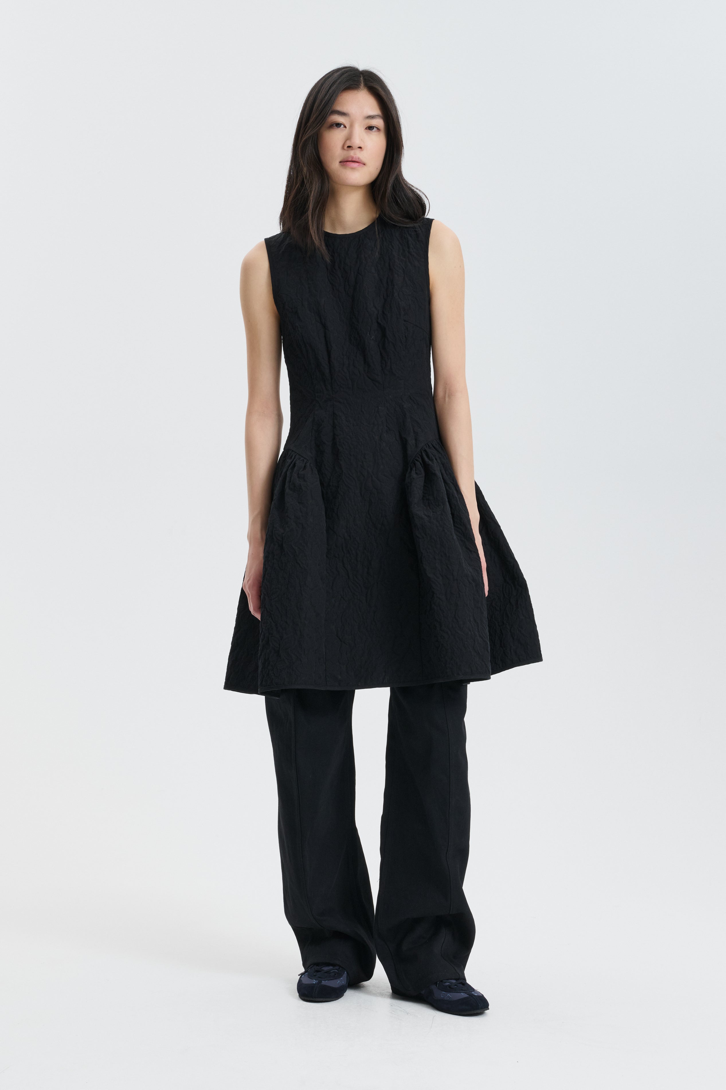 CBFLODIE | DRESS FLORATINI MATELASSÉ BLACK