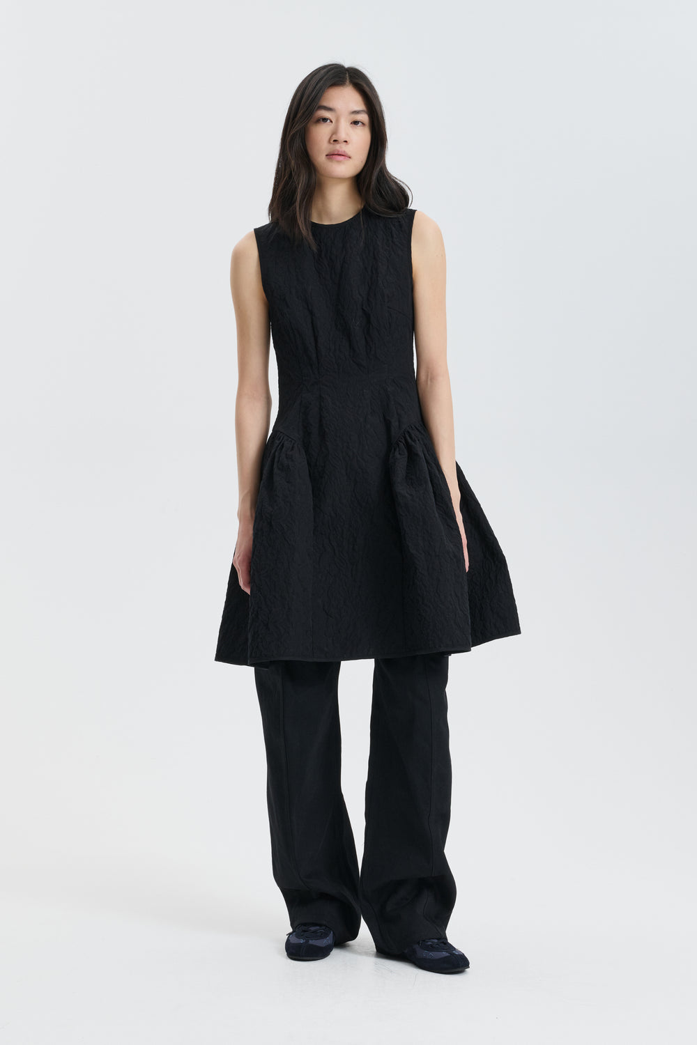 CBFLODIE | DRESS FLORATINI MATELASSÉ BLACK