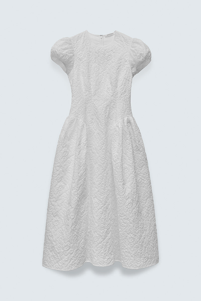 CBCLEOPATRA | DRESS FLORATINI MATELASSÉ WHITE