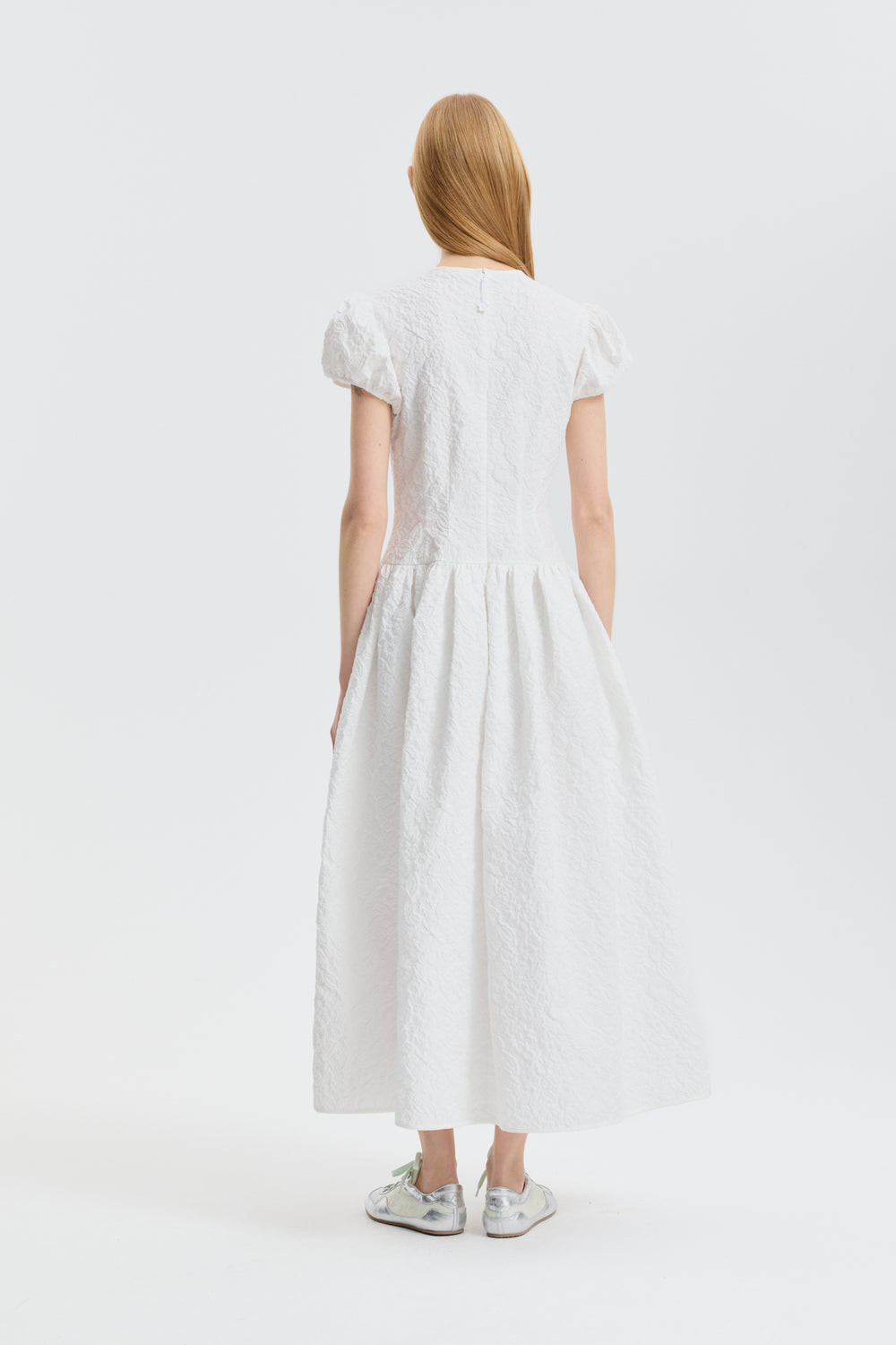 CBCLEOPATRA | DRESS FLORATINI MATELASSÉ WHITE