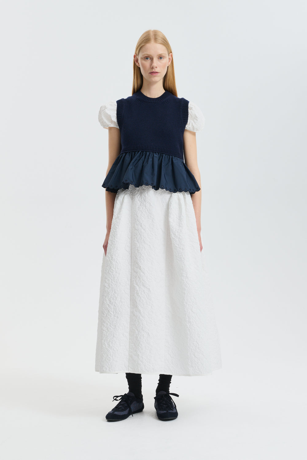 CBCLEOPATRA | DRESS FLORATINI MATELASSÉ WHITE