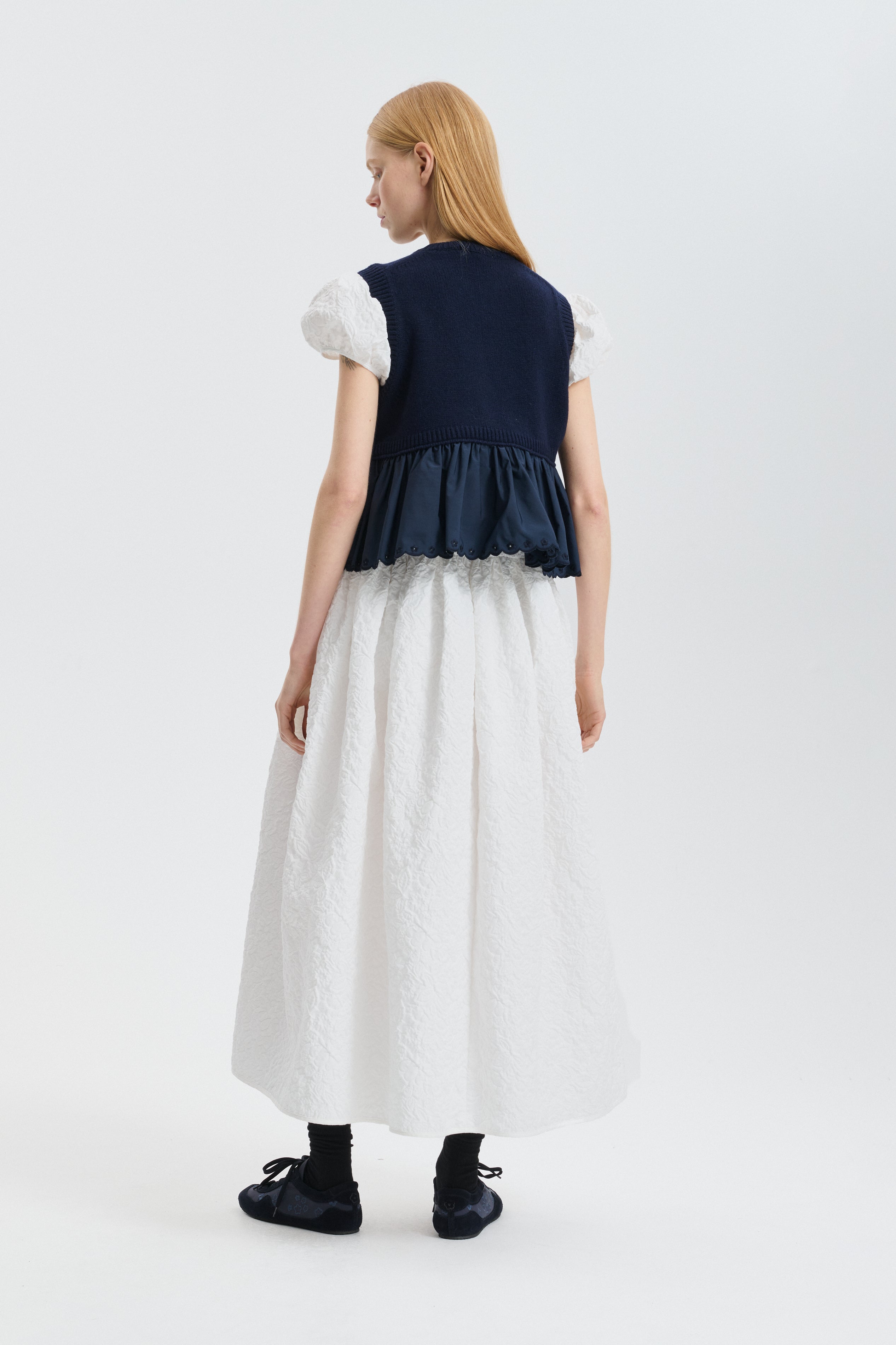 CBCLEOPATRA | DRESS FLORATINI MATELASSÉ WHITE