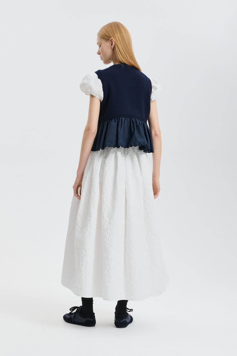 CBCLEOPATRA | DRESS FLORATINI MATELASSÉ WHITE