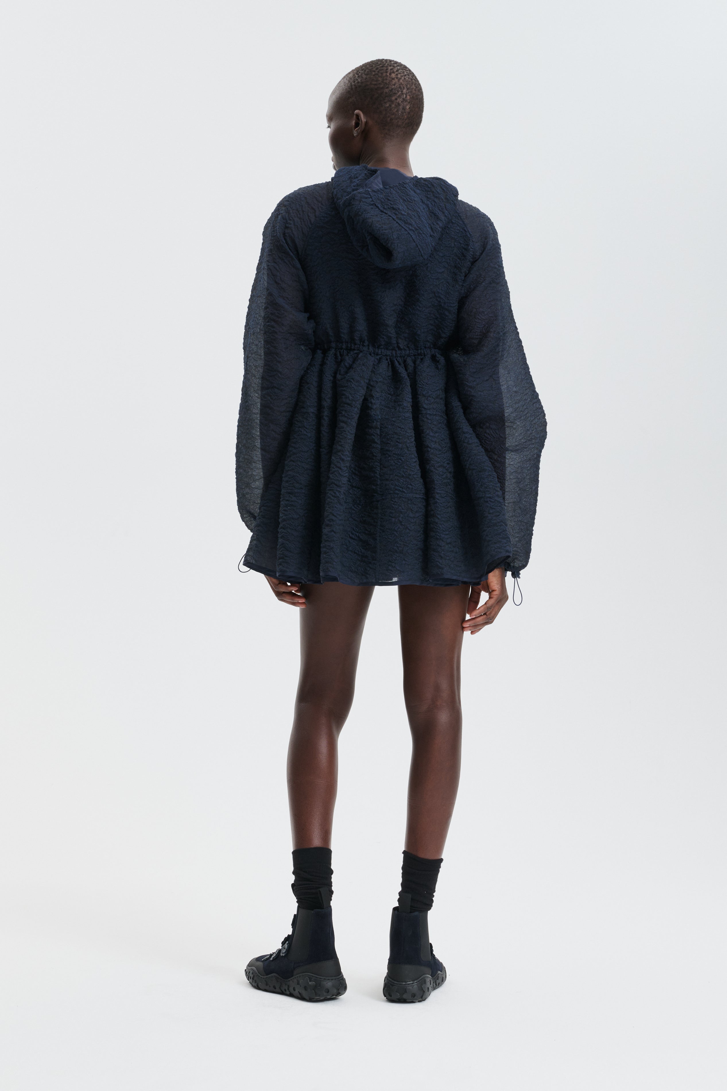CBFREESIA | DRESS BRODIA MATELASSÉ NAVY