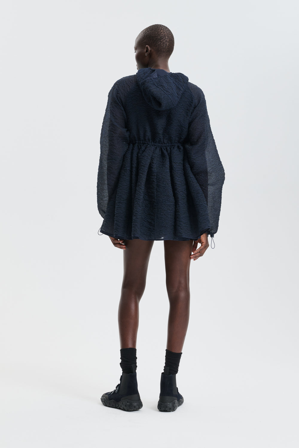 CBFREESIA | DRESS BRODIA MATELASSÉ NAVY
