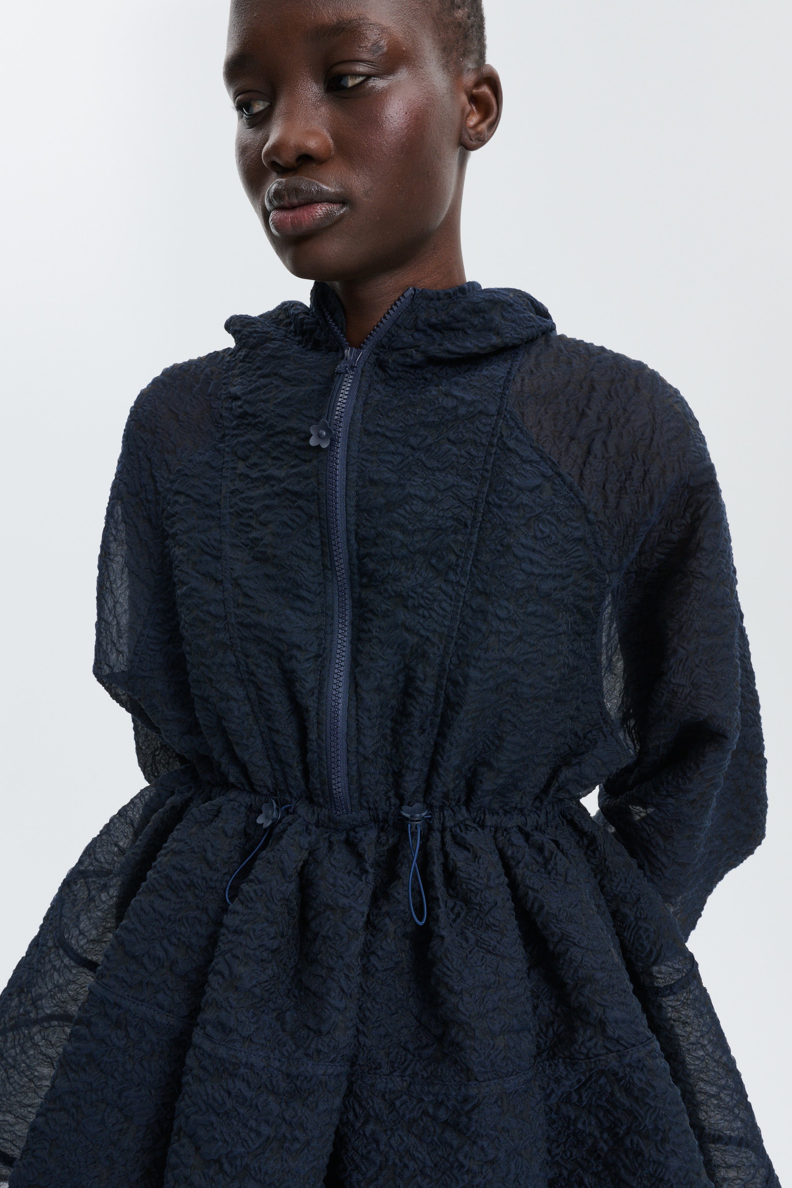 CBFREESIA | DRESS BRODIA MATELASSÉ NAVY