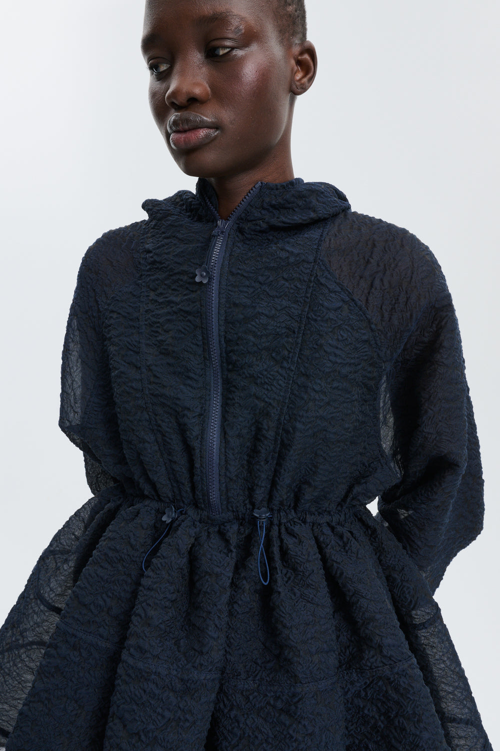CBFREESIA | DRESS BRODIA MATELASSÉ NAVY