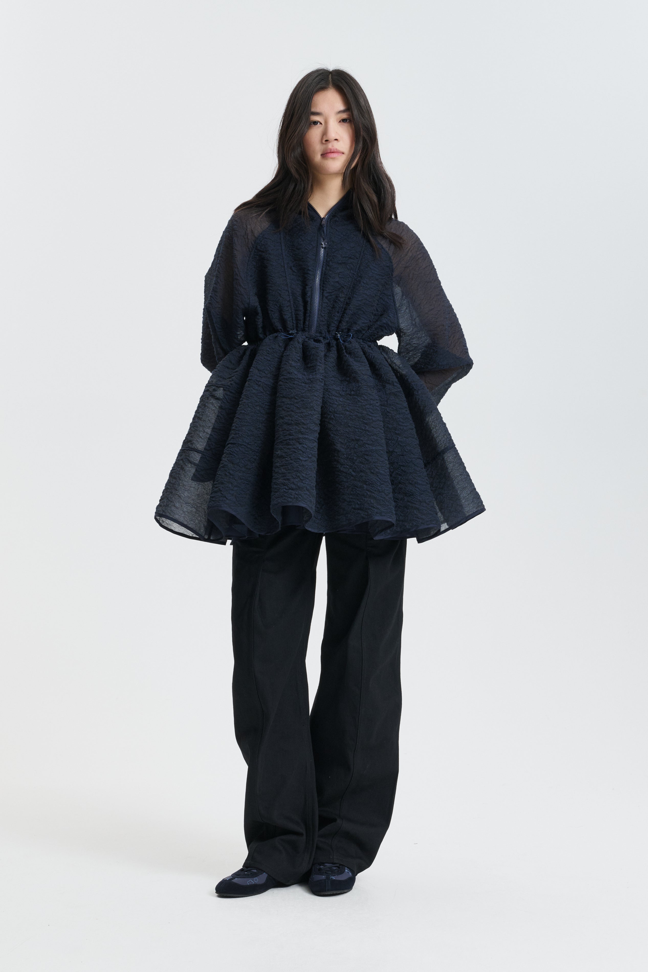 CBFREESIA | DRESS BRODIA MATELASSÉ NAVY