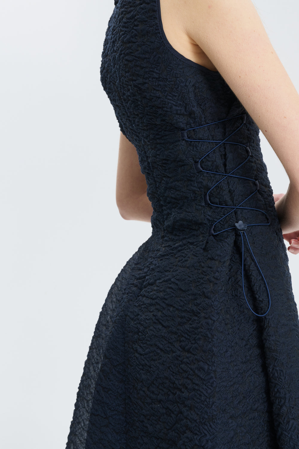 CBFLORIA | DRESS BRODIA MATELASSÉ NAVY