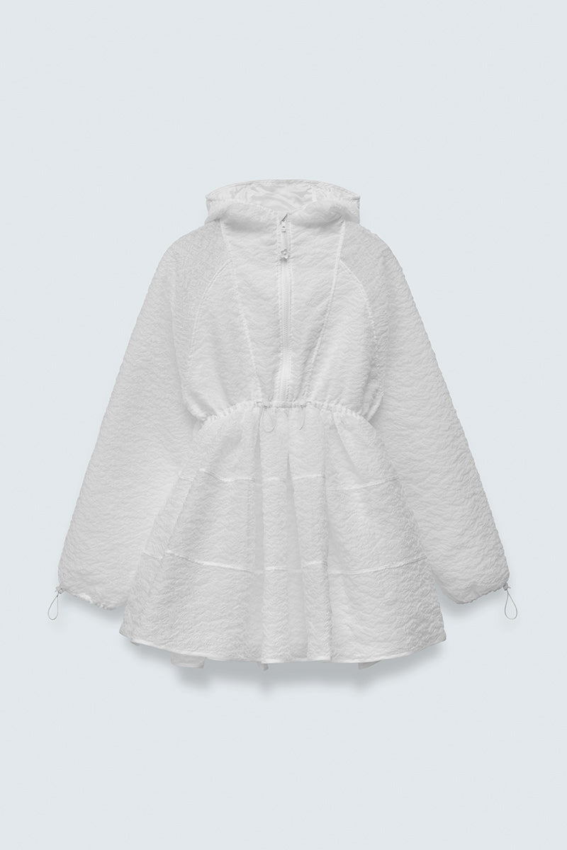 CBFREESIA | DRESS BRODIA MATELASSÉ WHITE