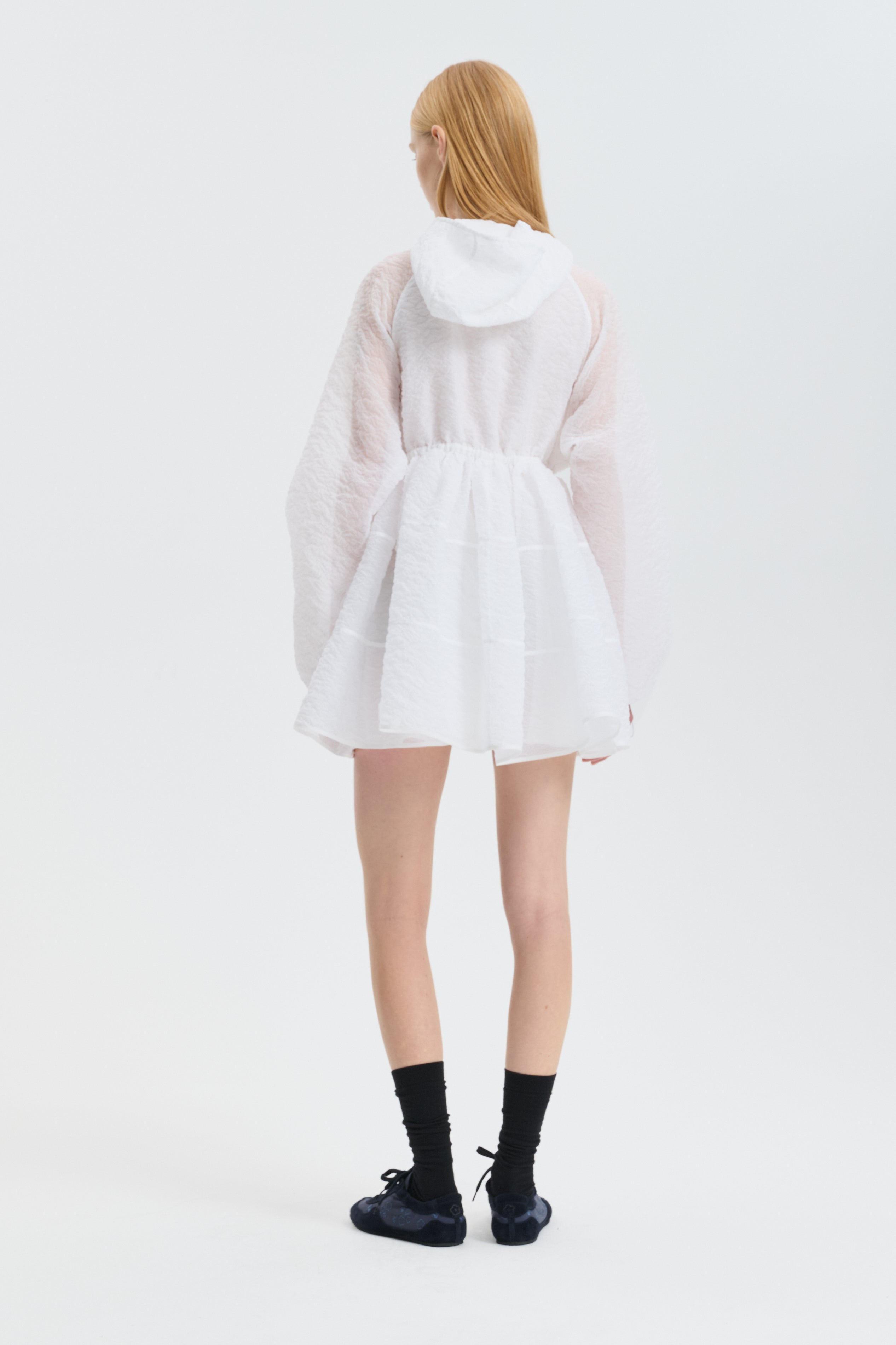 CBFREESIA | DRESS BRODIA MATELASSÉ WHITE