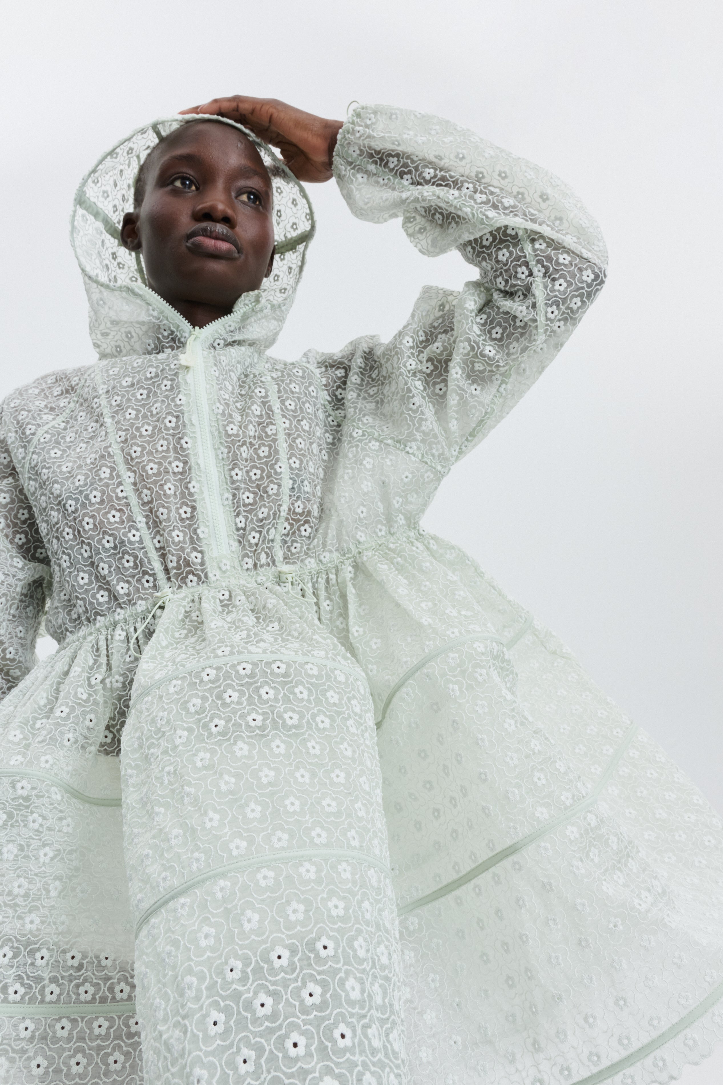 CBFREESIA | DRESS MEADOW EMBROIDERY MINT