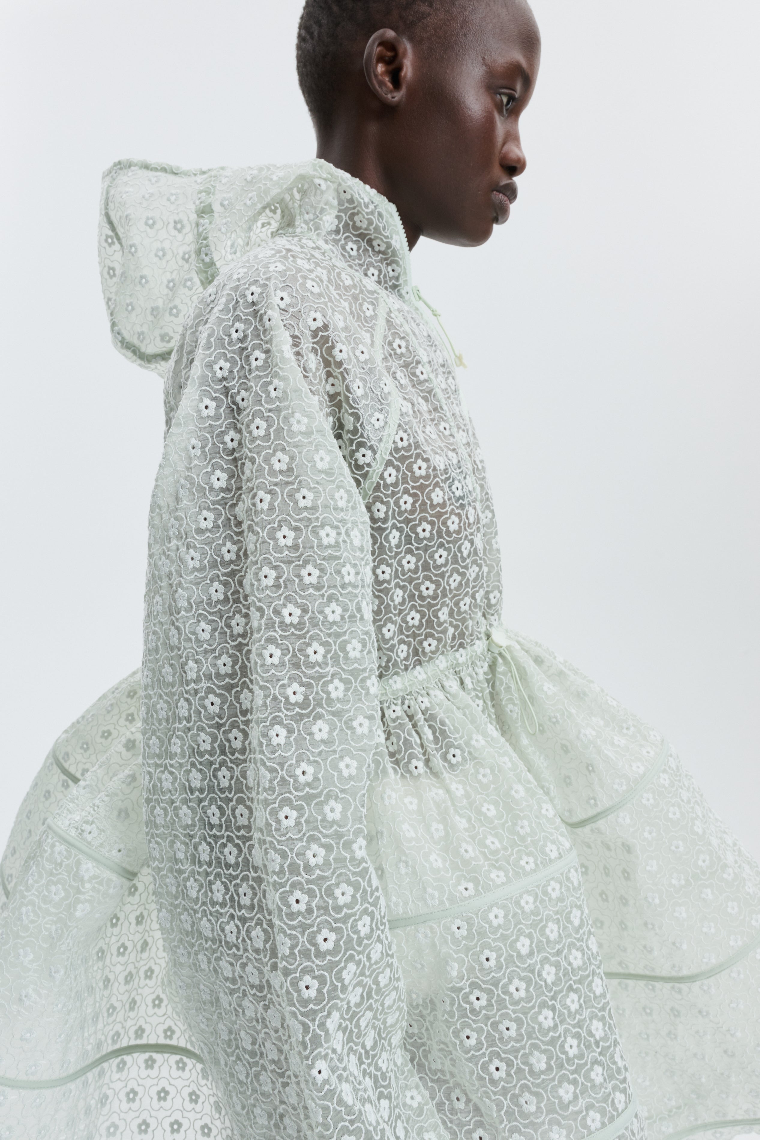 CBFREESIA | DRESS MEADOW EMBROIDERY MINT