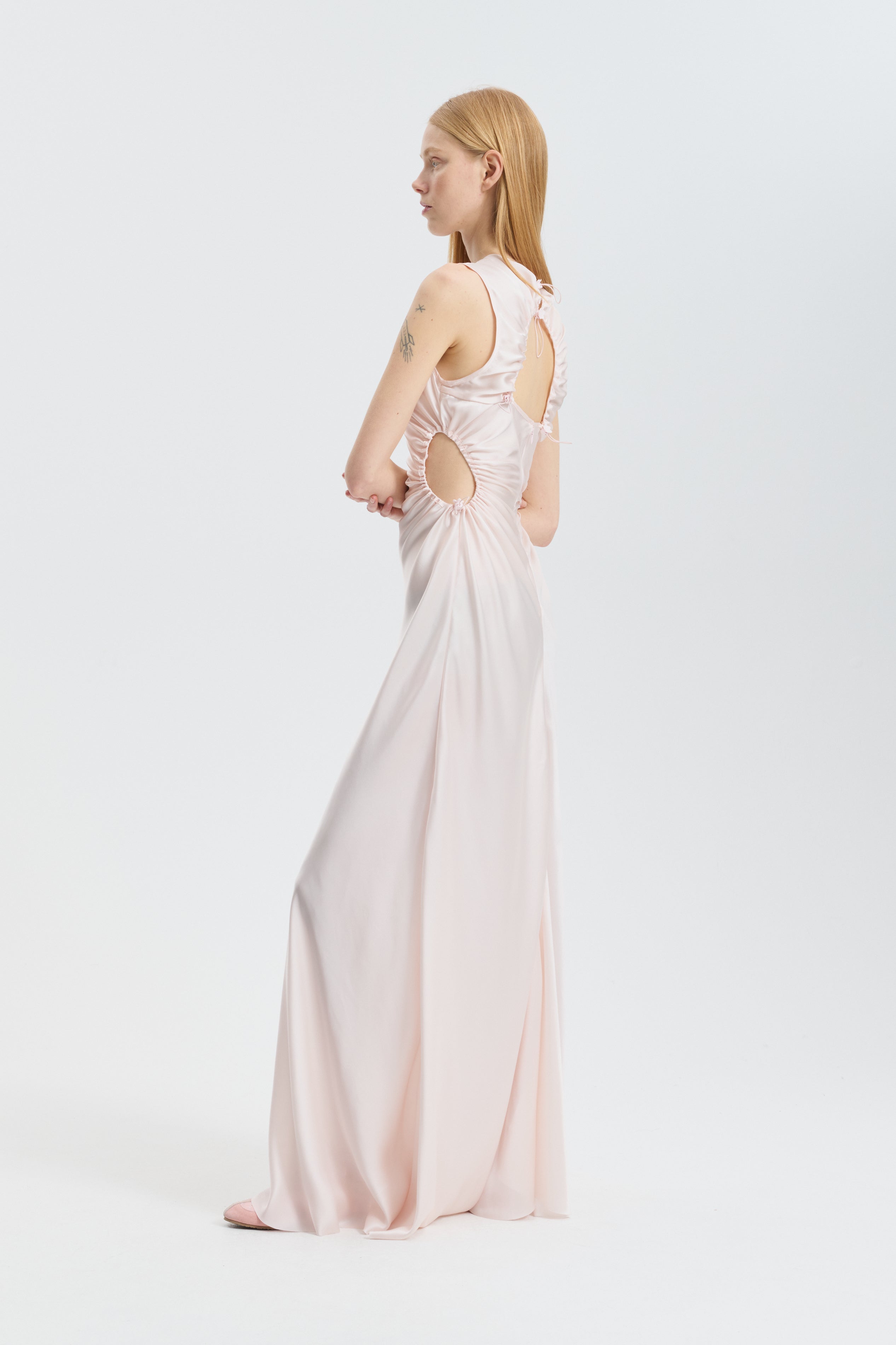 CBFELINE | GOWN SILK SATIN BLUSH PINK