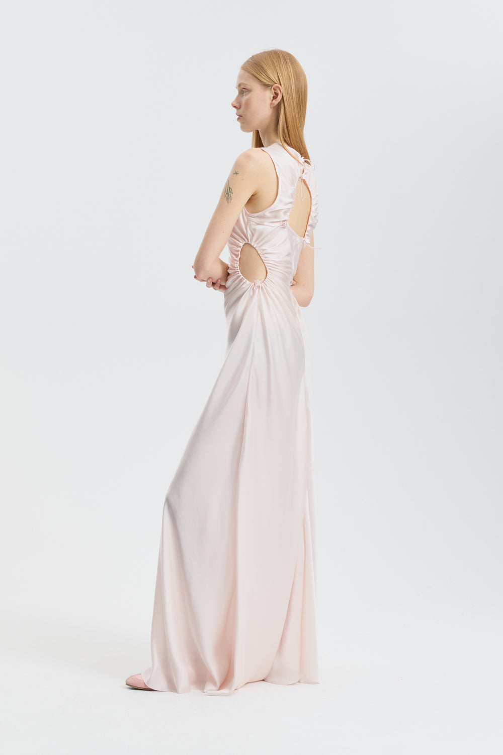 CBFELINE | GOWN SILK SATIN BLUSH PINK